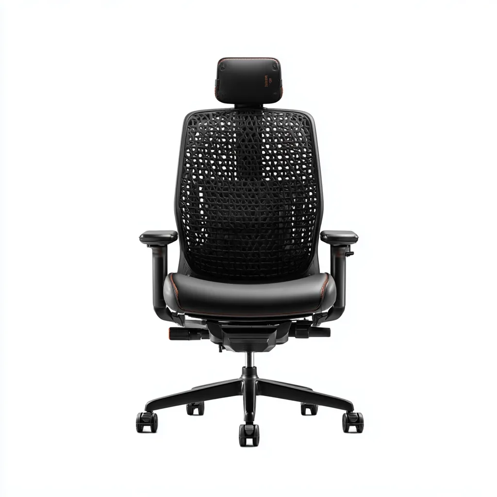 Sedia da ufficio ergonomica-rete-metallo-56x54x125 cm-nero-design moderno-Villause
