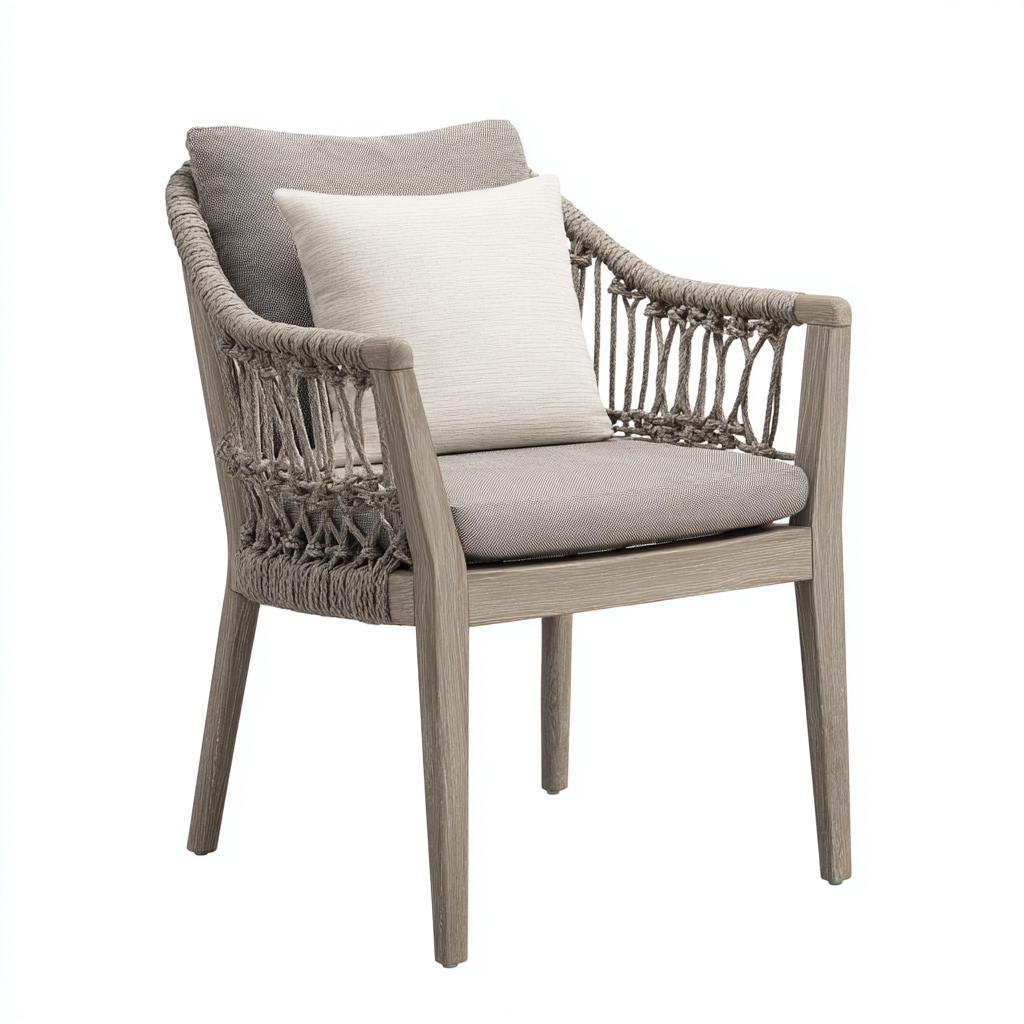 Poltrona da giardino-legno-62x63x88 cm-beige-grigio-design moderno-Villause