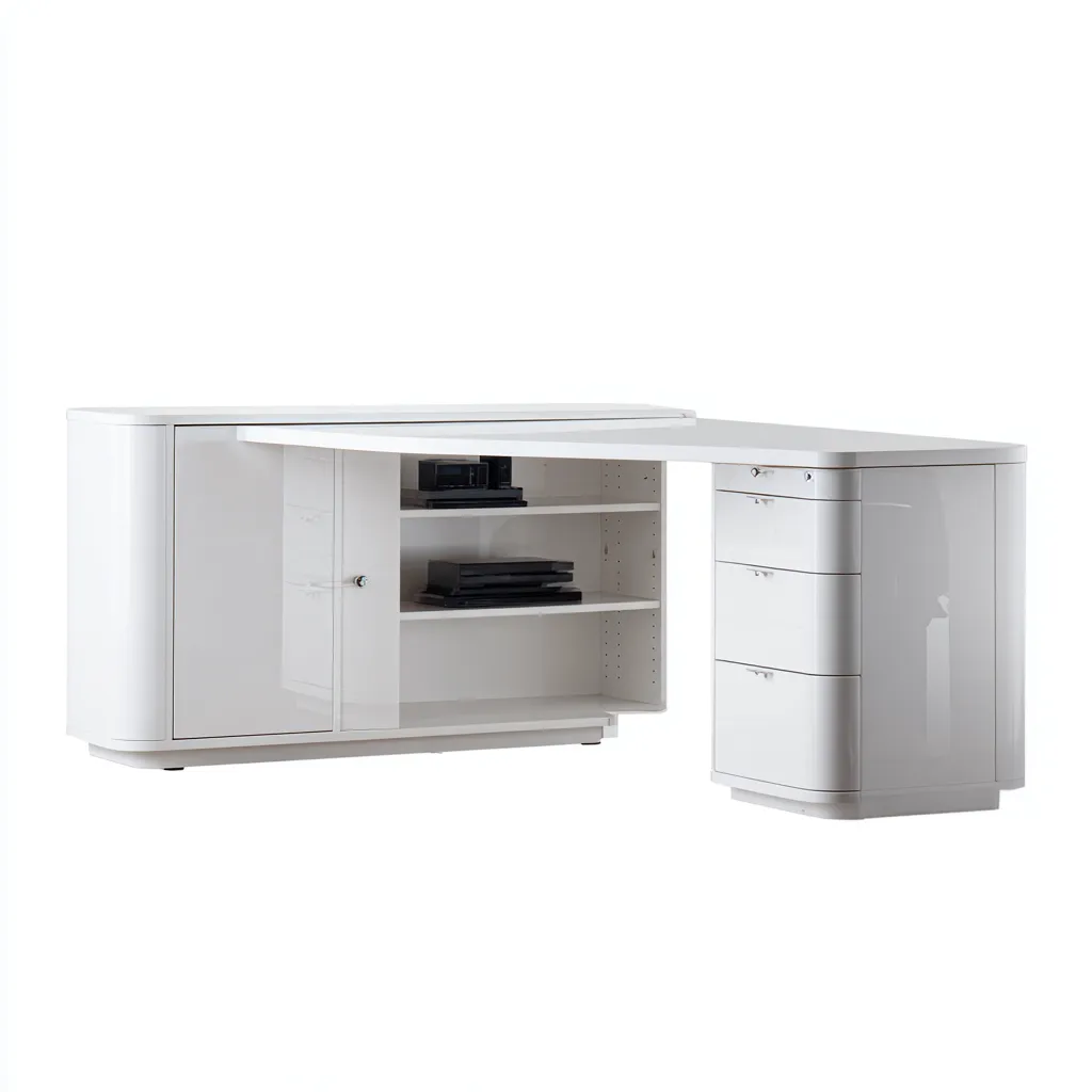 Scrivania-metallo-laccato-200x70x75 cm-bianco-stile moderno-Villause