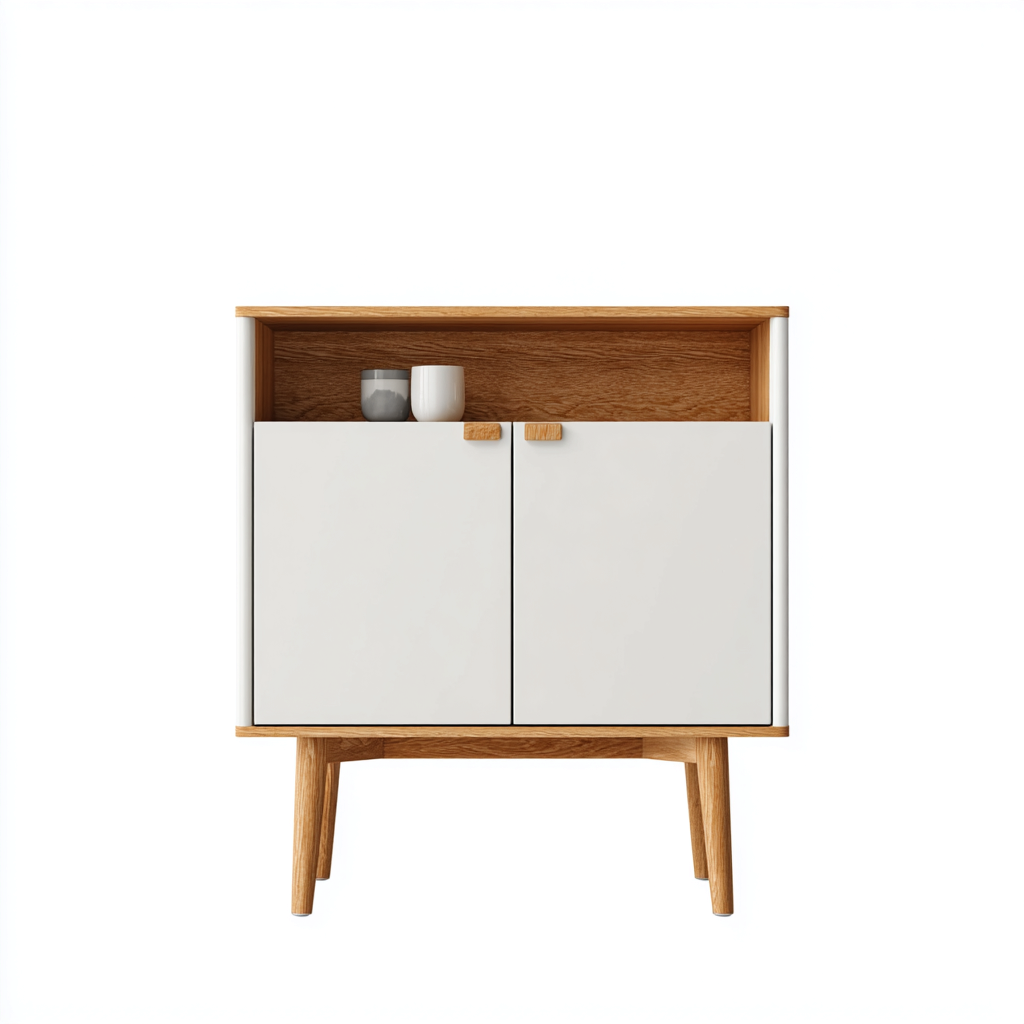 Armadietto da cucina-legno massello-legno composito-70x40x88 cm-rovere-bianco-design moderno-Villause