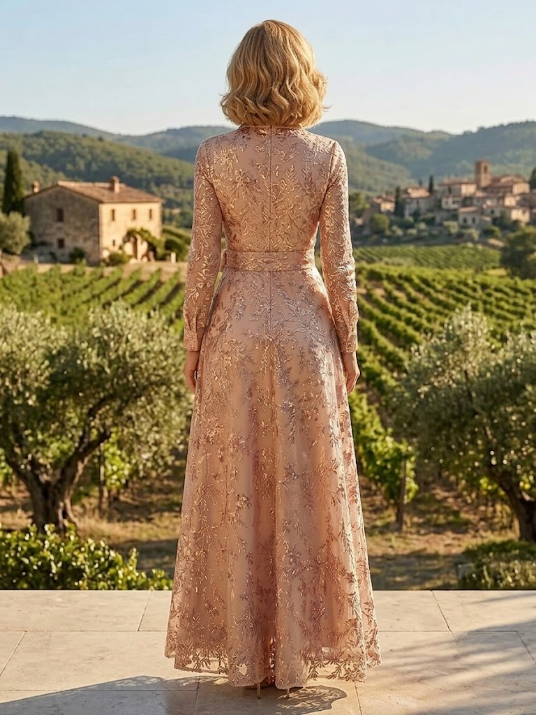 Sequin Floral A-Line V-Neck Floor-Length Mother of the Bride & Groom Dresses with Belt