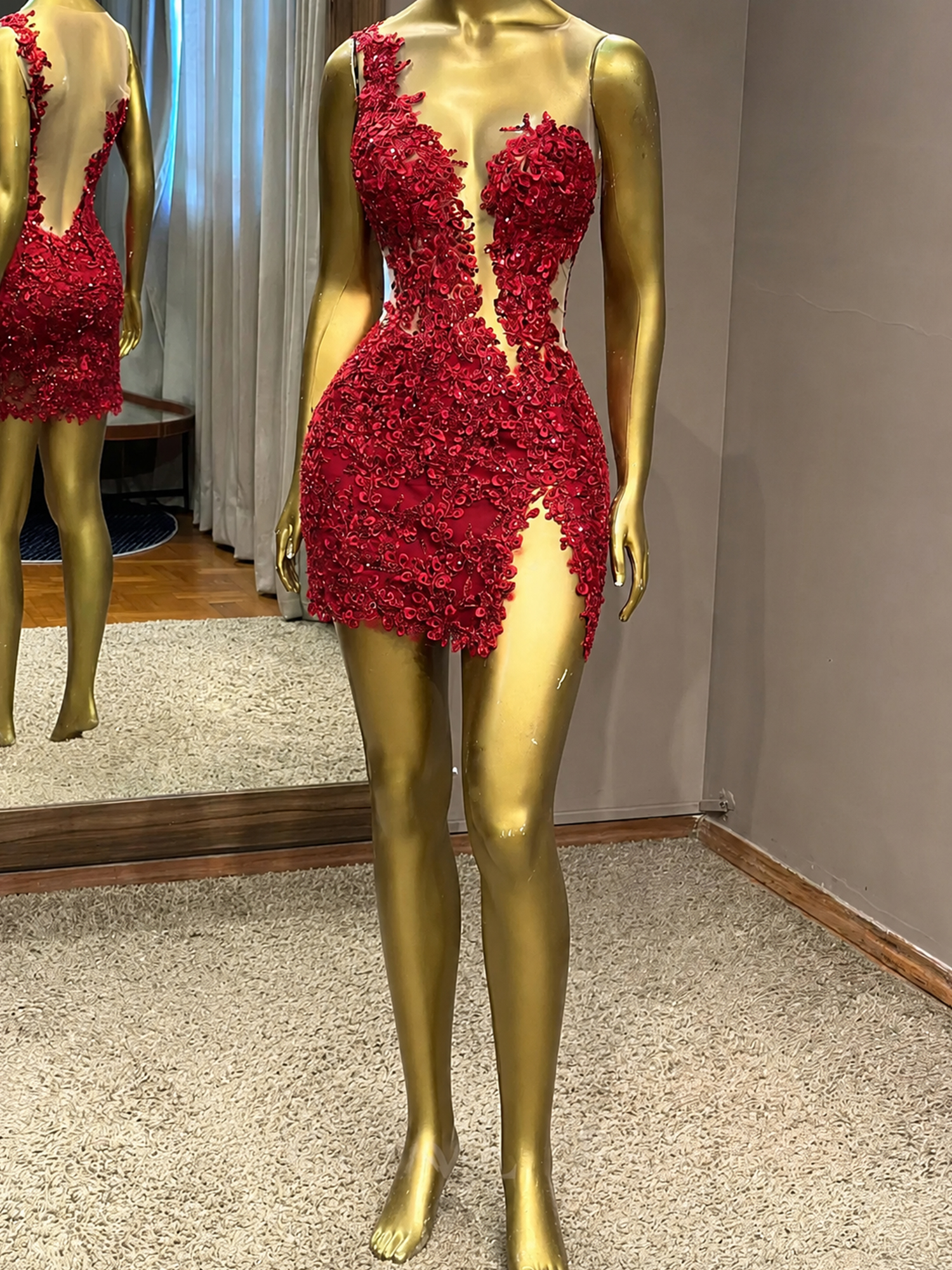 Mesmerizing Onyx Illusion Corset Mini with Deep Open Back Short Homecoming Dress