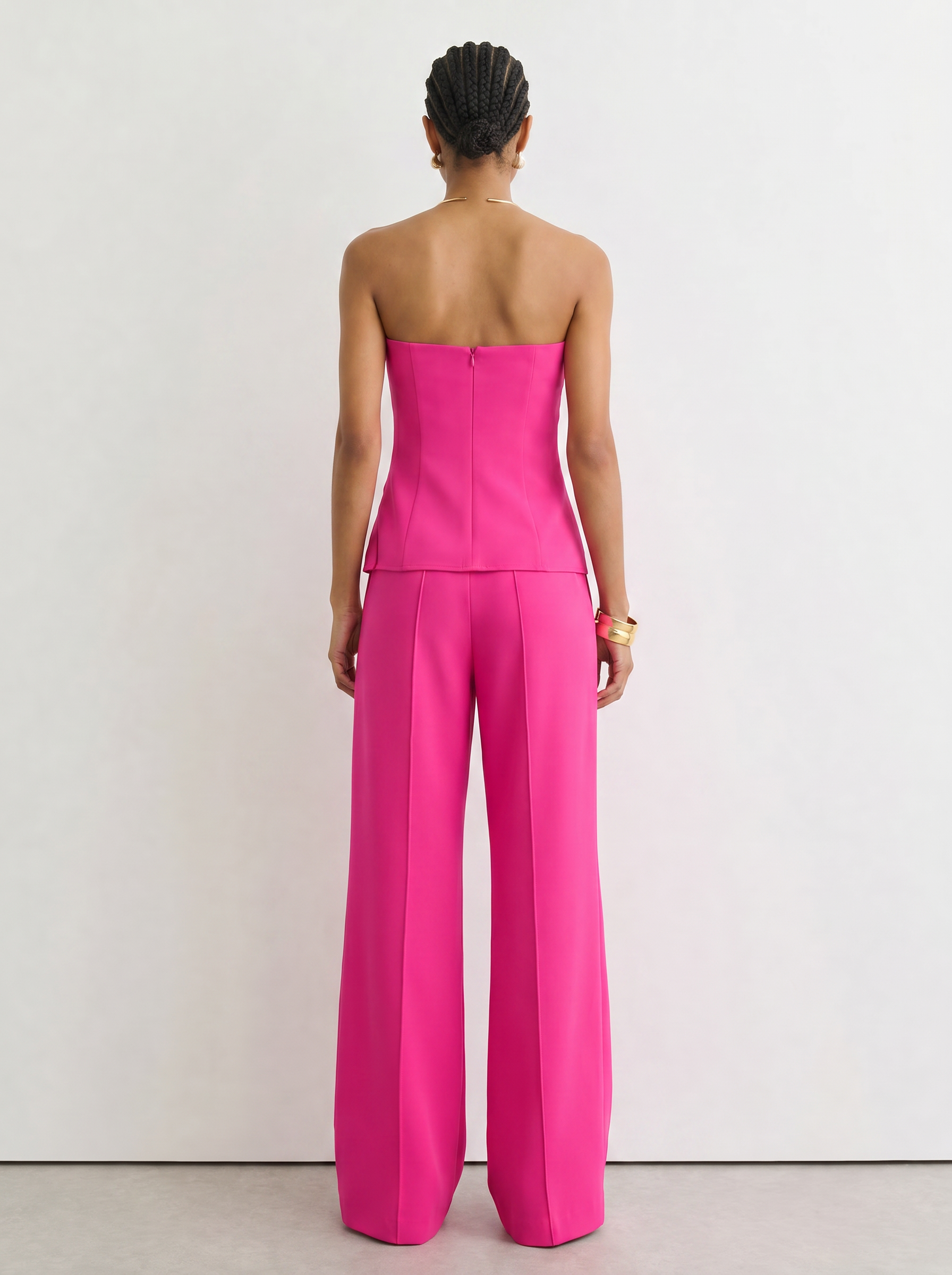 Vibrant Fuchsia Structured Strapless Formal Evening Dress