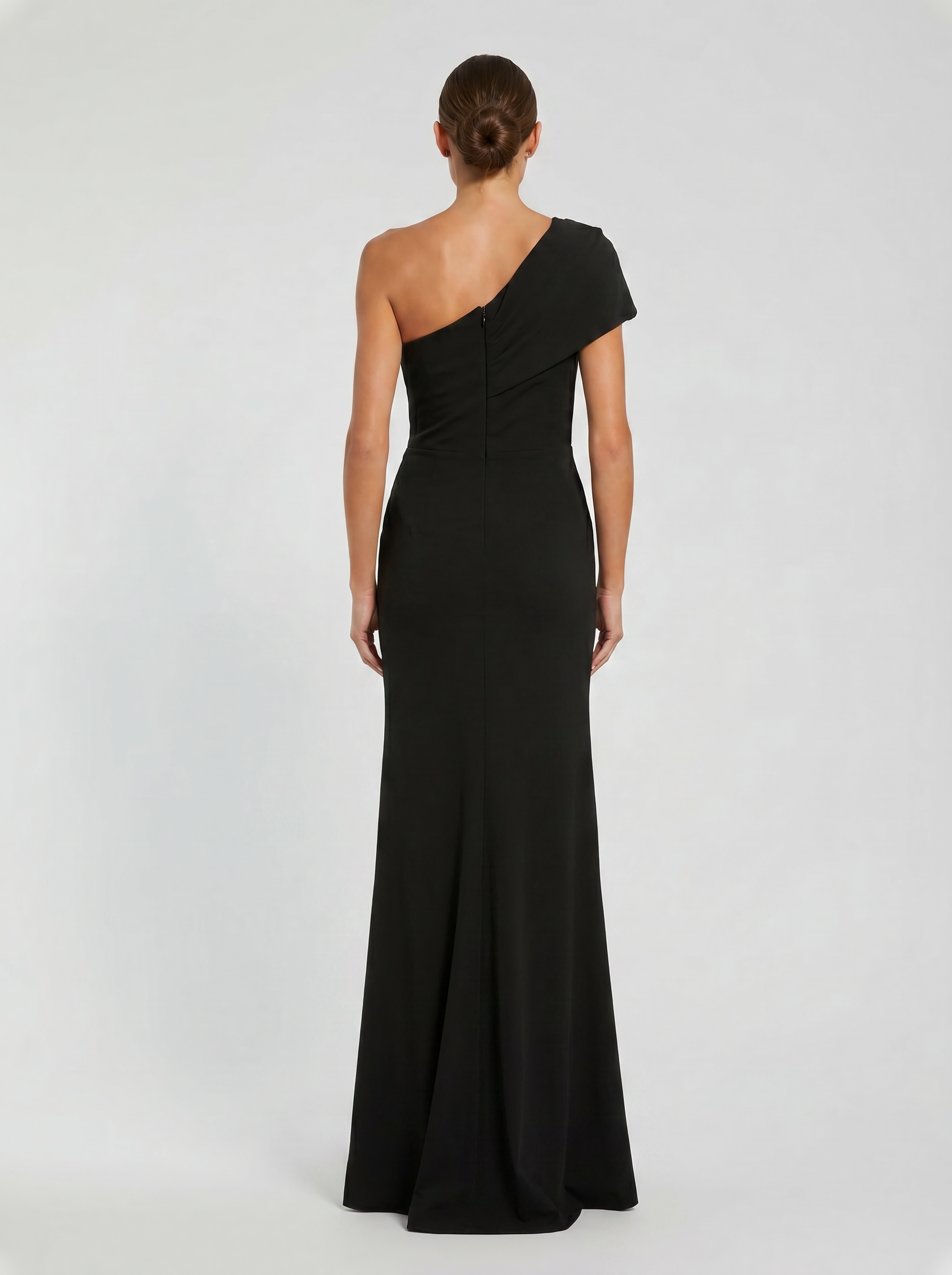 Sophisticated Gold-Embellished One-Shoulder Evening Dress With Slit