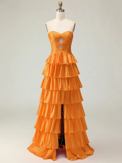 Sparkly Royal Blue Sweetheart A-Line Long Prom Dress with Keyhole