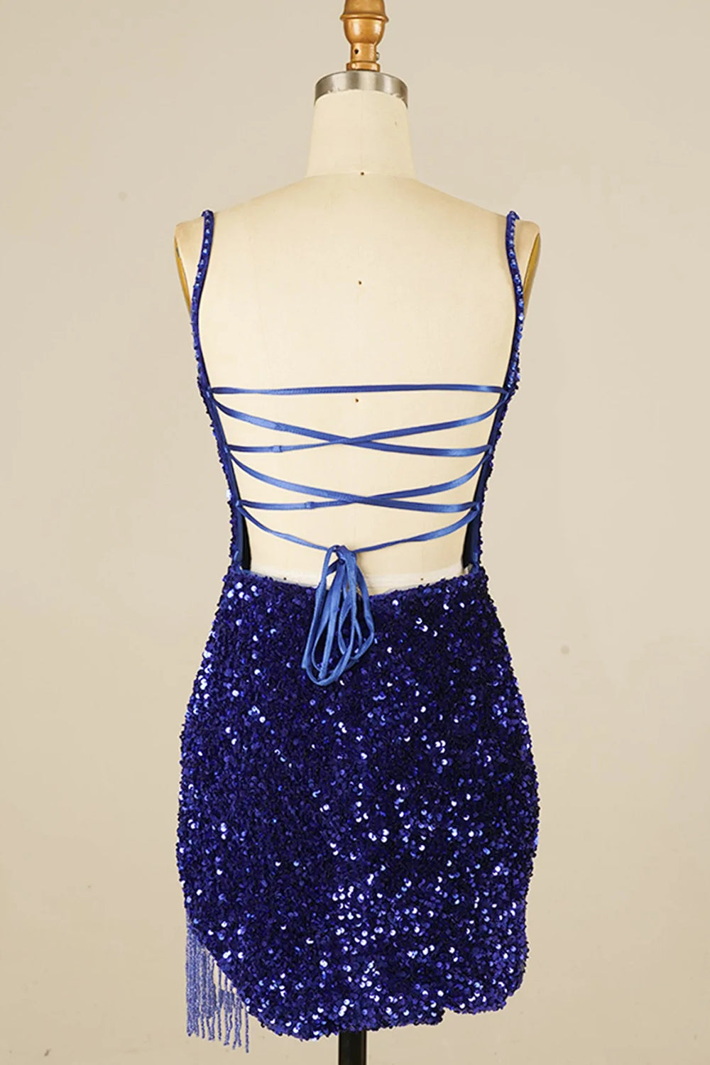 White Mermaid Sequined Tight Short Homecoming Dress with Fringes