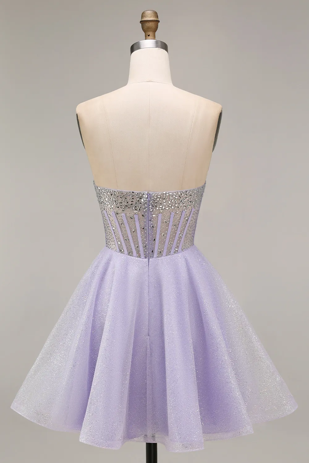 Radiant Lilac Sequin Corset Cocktail Dress Homecoming Dress