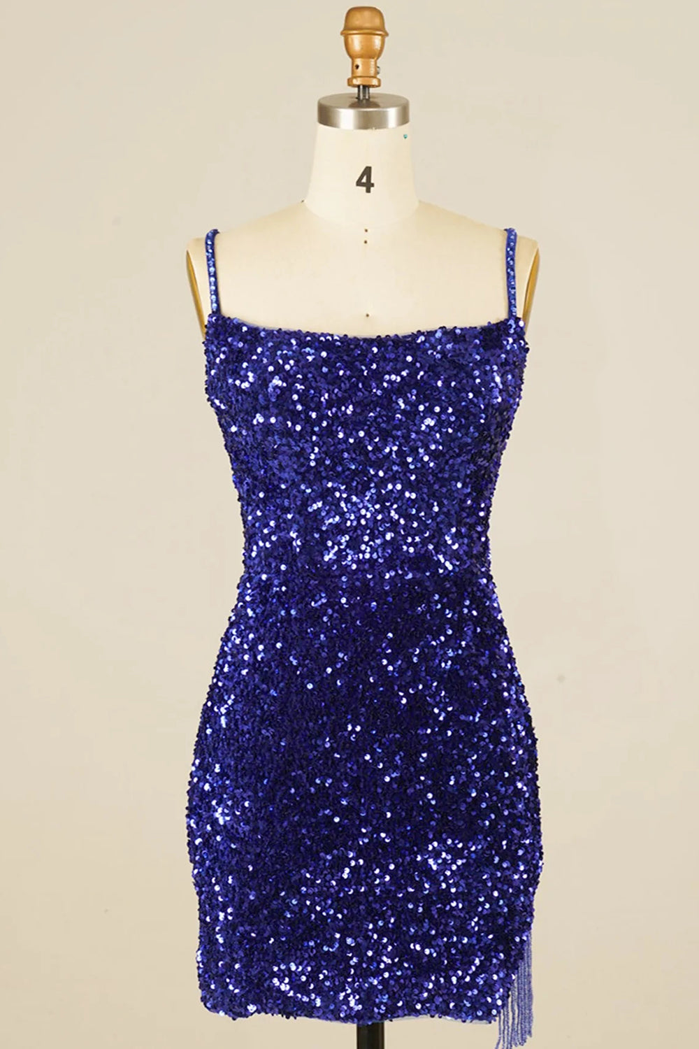White Mermaid Sequined Tight Short Homecoming Dress with Fringes
