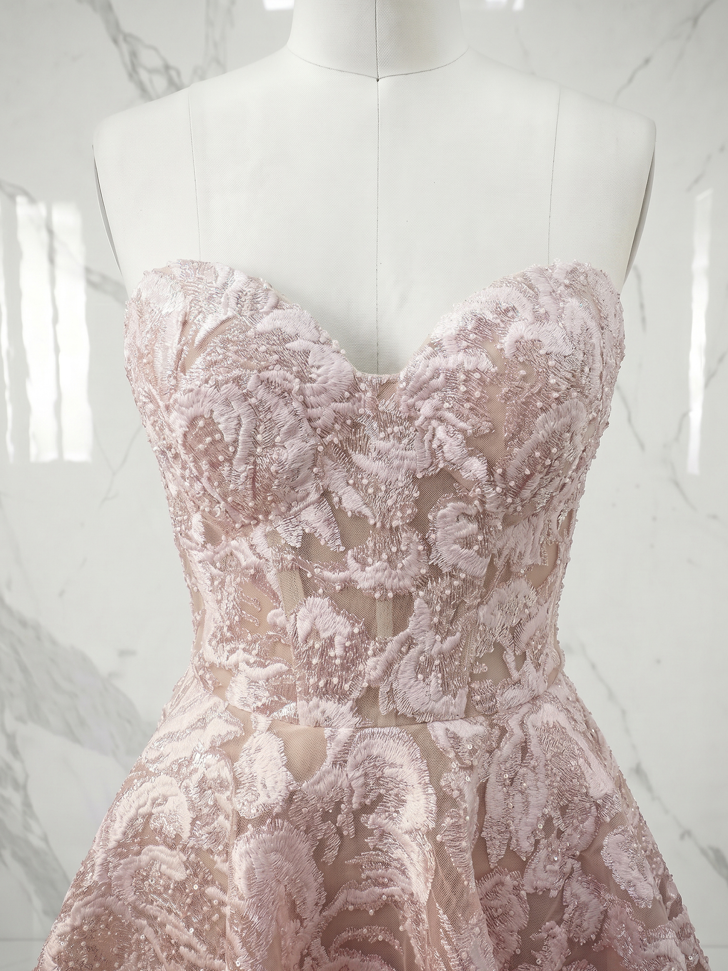 Enchanted Blush 3D Floral Corset Mini Dress with Off-the-Shoulder Sleeves Homecoming Dress