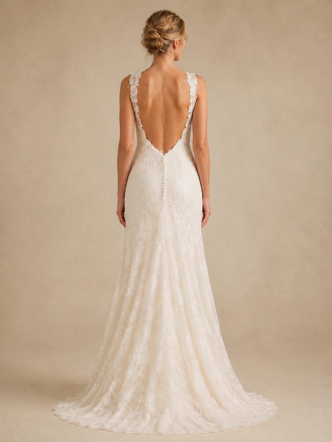 White Sweetheart Sleeveless Lace Mermaid Wedding Dress 