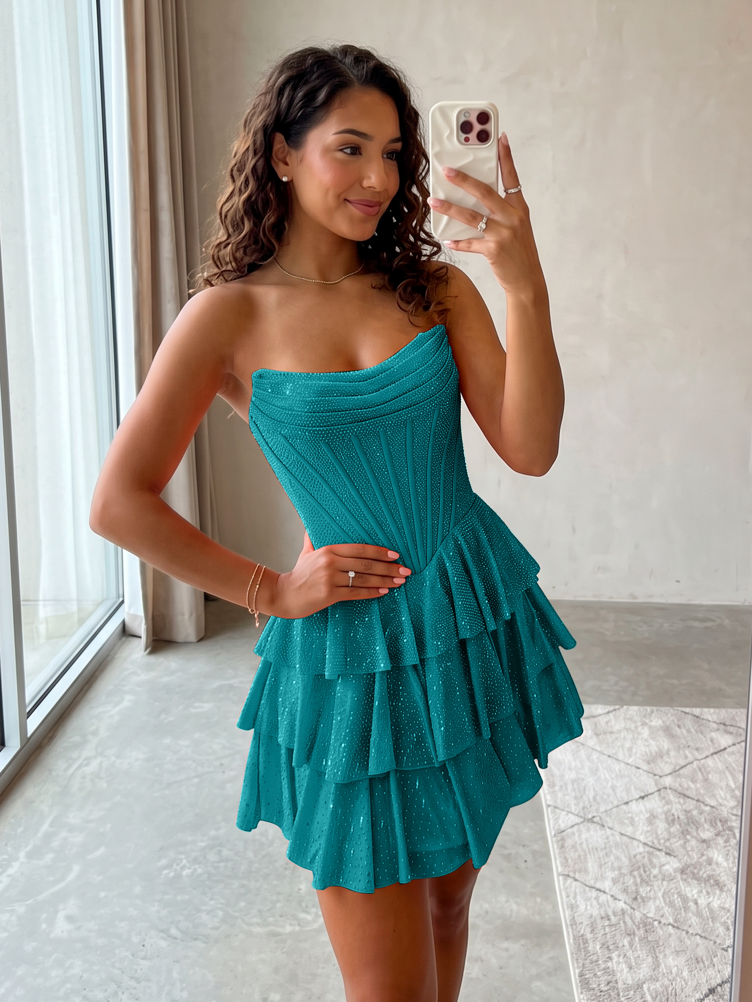 Elegant Floral Appliqué Off-Shoulder A-Line Homecoming Dress