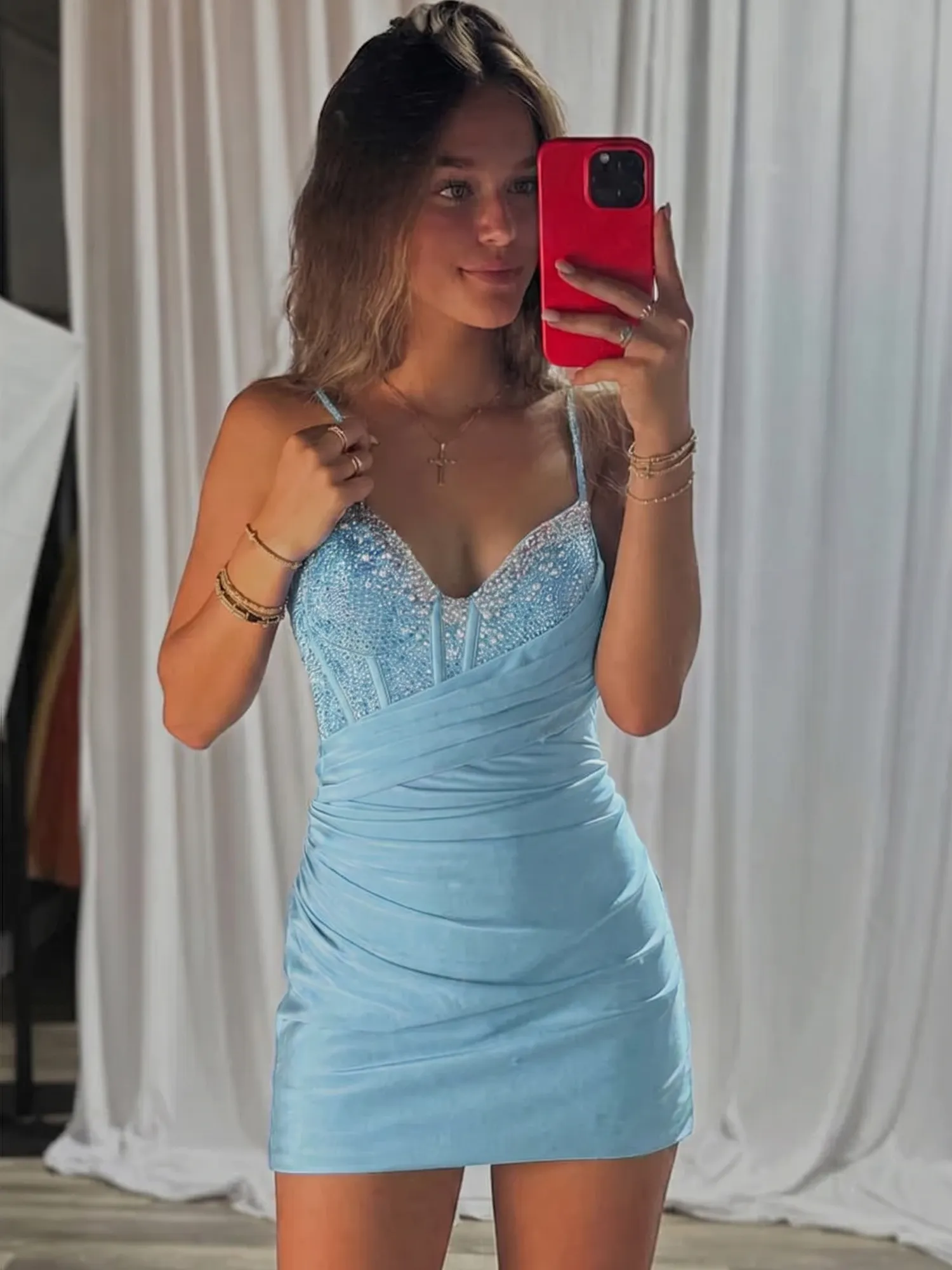 Royal Blue Corset Satin Bodycon Homecoming Dress Mini Dress
