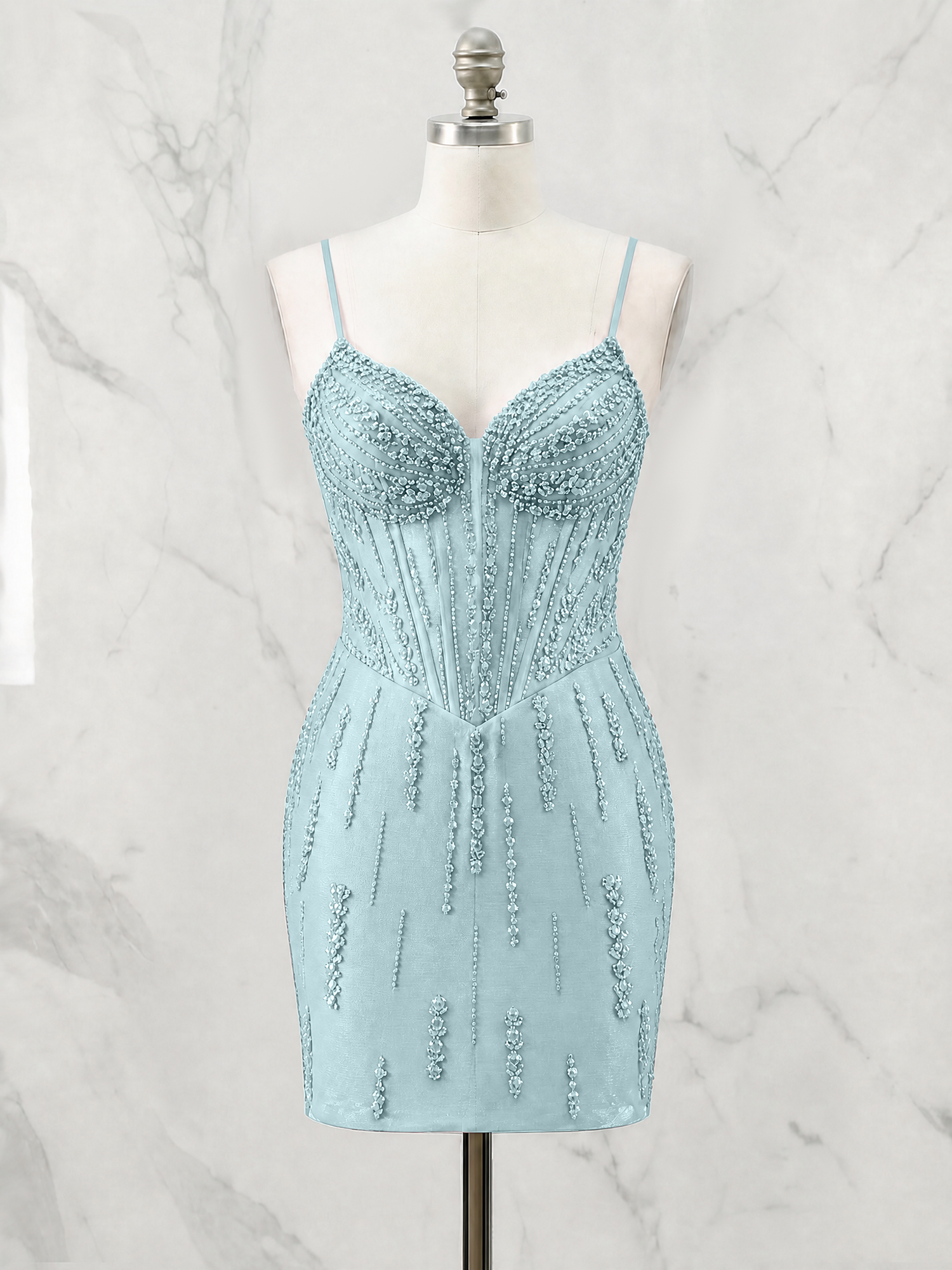 Beaded Corset Bodycon Homecoming Dress Mini Dress