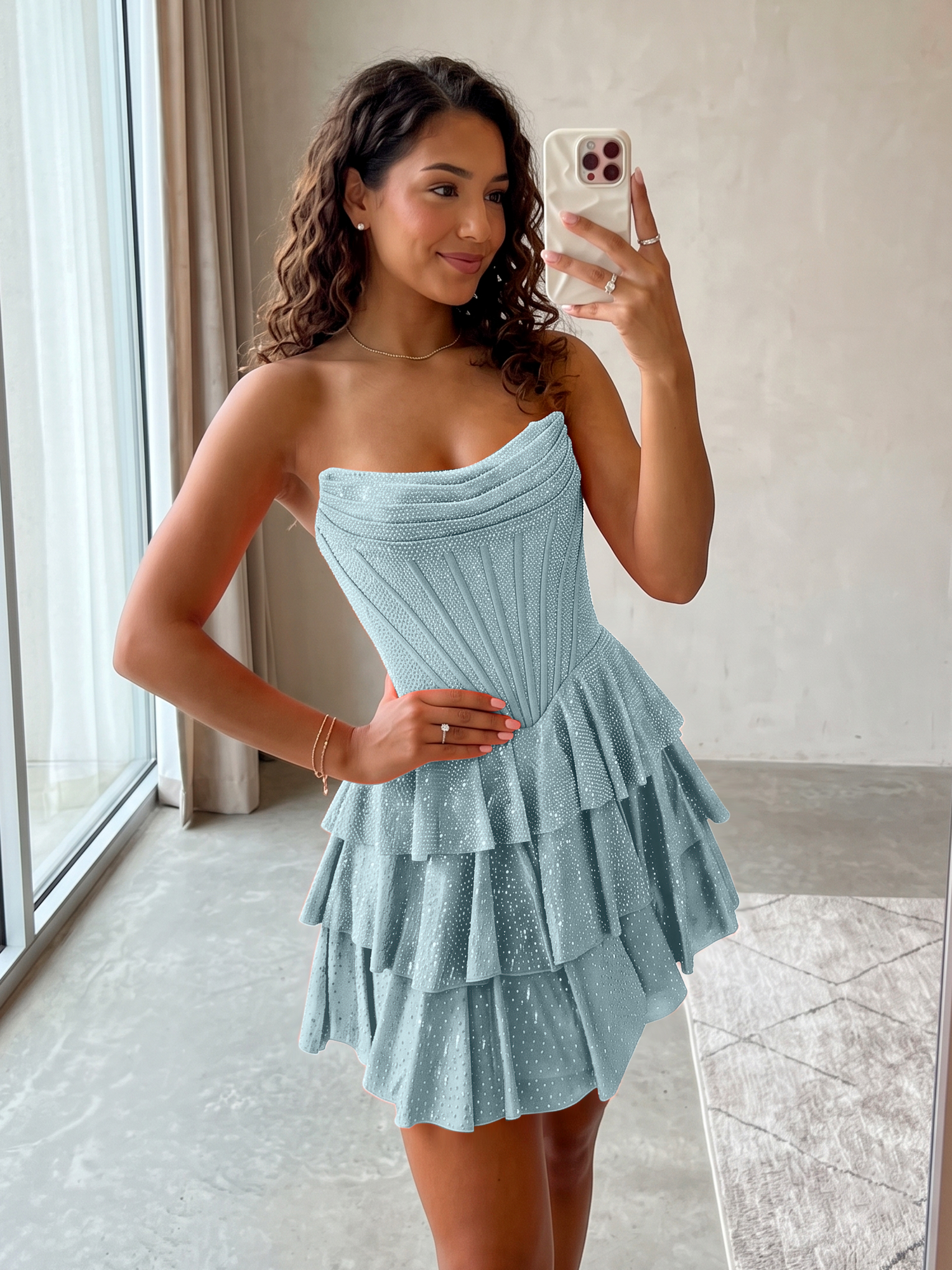 Elegant Floral Appliqué Off-Shoulder A-Line Homecoming Dress