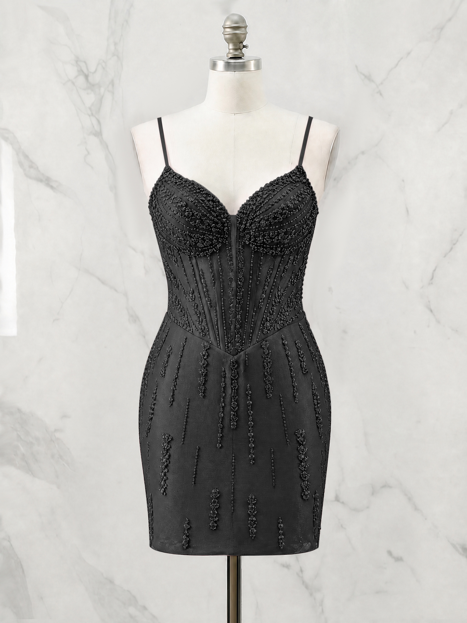 Beaded Corset Bodycon Homecoming Dress Mini Dress