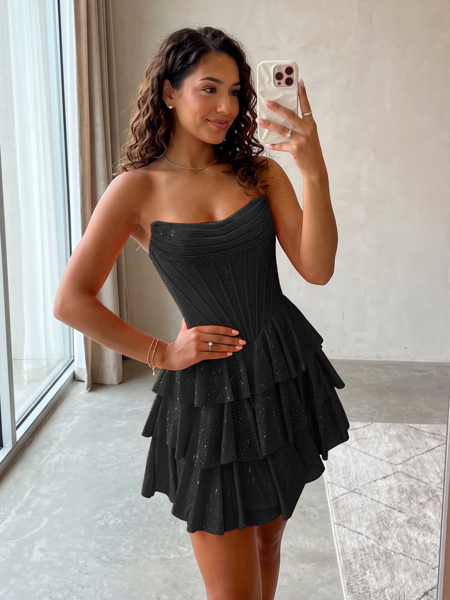 Elegant Floral Appliqué Off-Shoulder A-Line Homecoming Dress