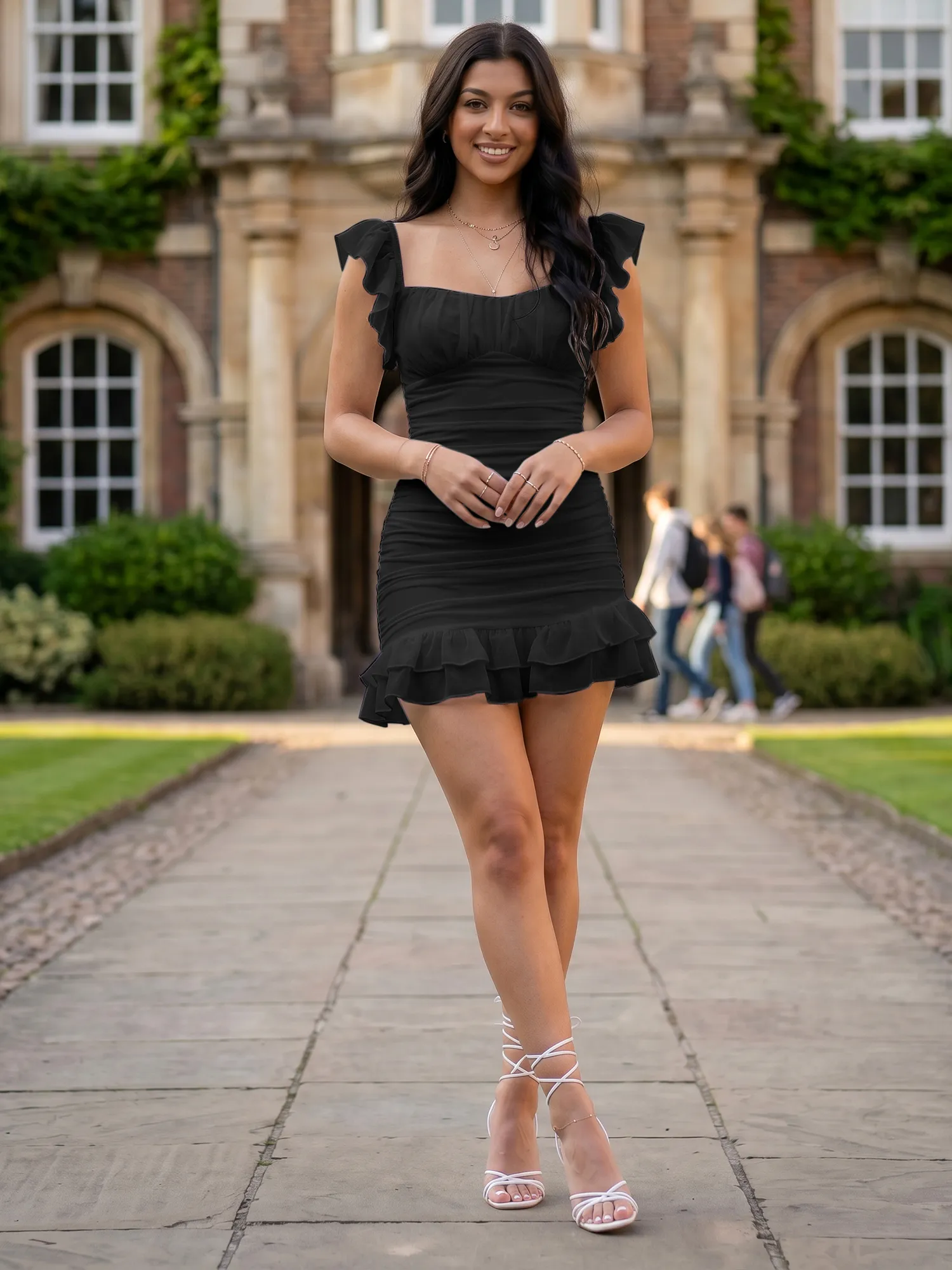 Off-the-Shoulder Ruched Chiffon Bodycon Homecoming Dress