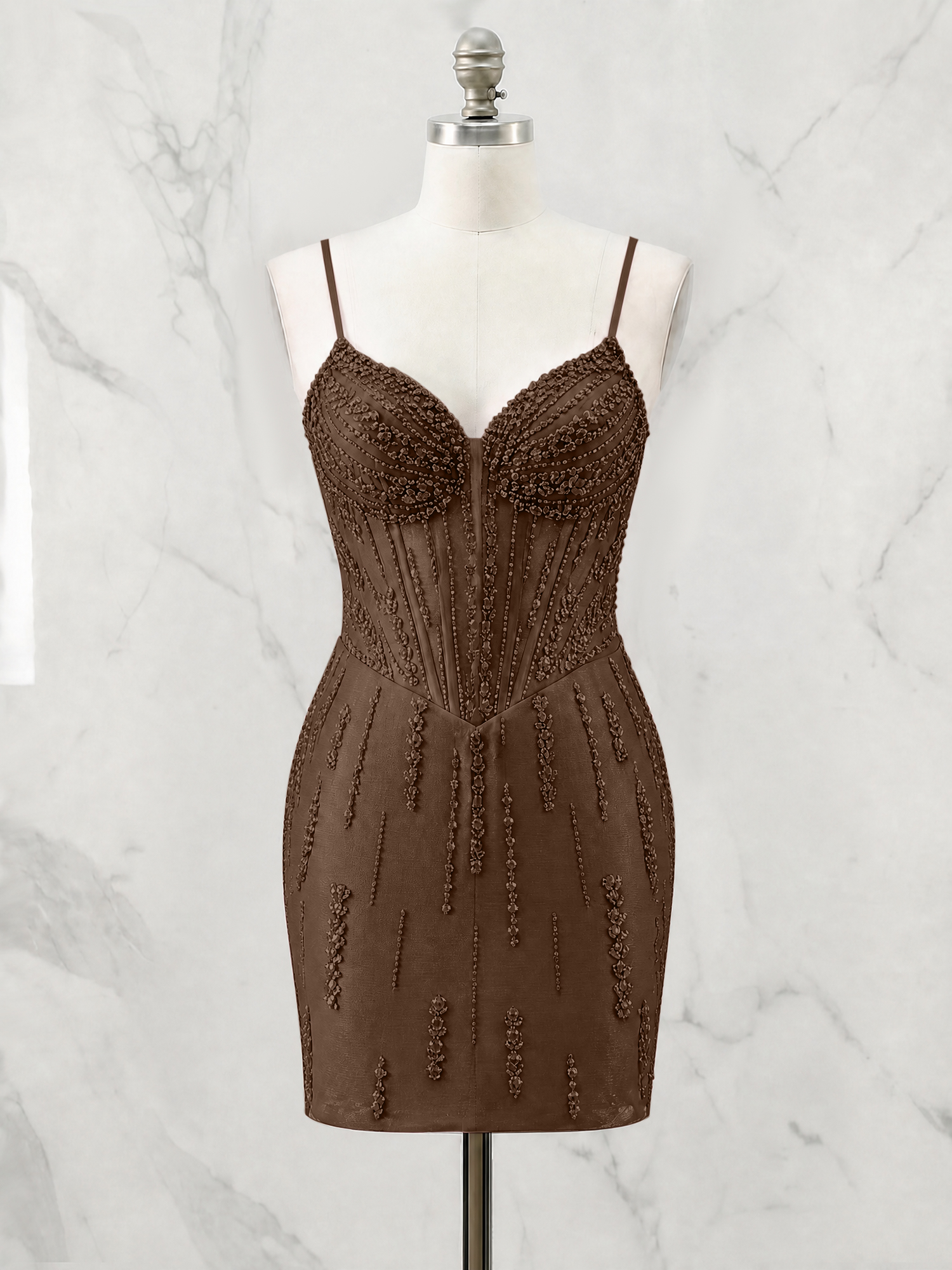 Beaded Corset Bodycon Homecoming Dress Mini Dress