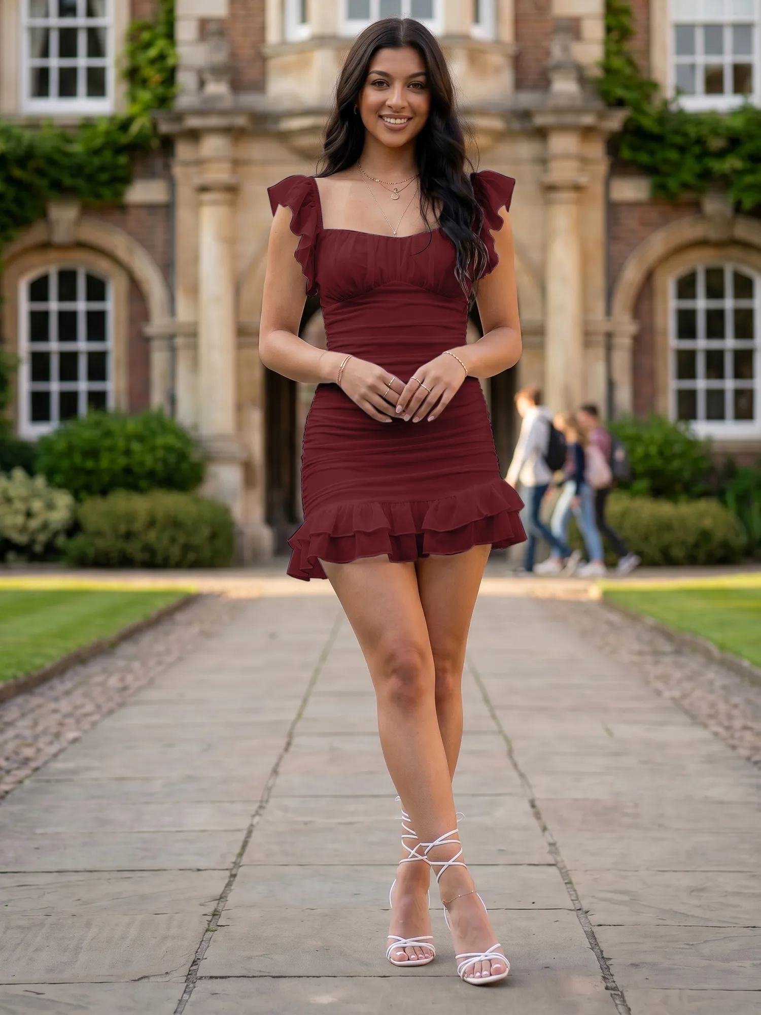 Off-the-Shoulder Ruched Chiffon Bodycon Homecoming Dress