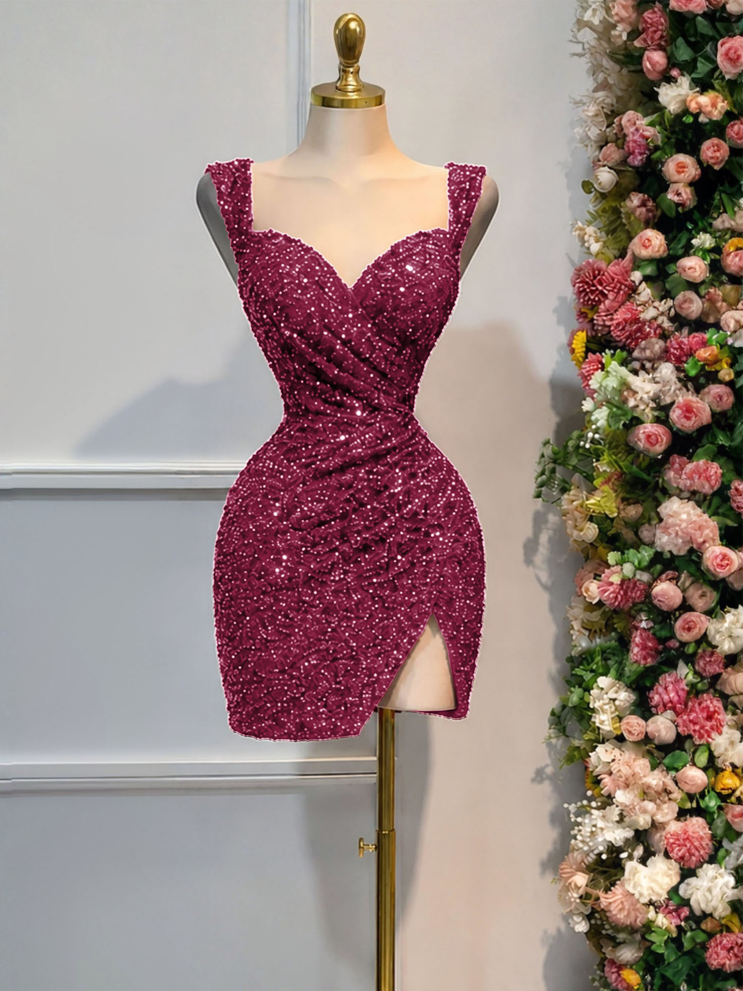 Black Sequin Cocktail Dress Homecoming Dress