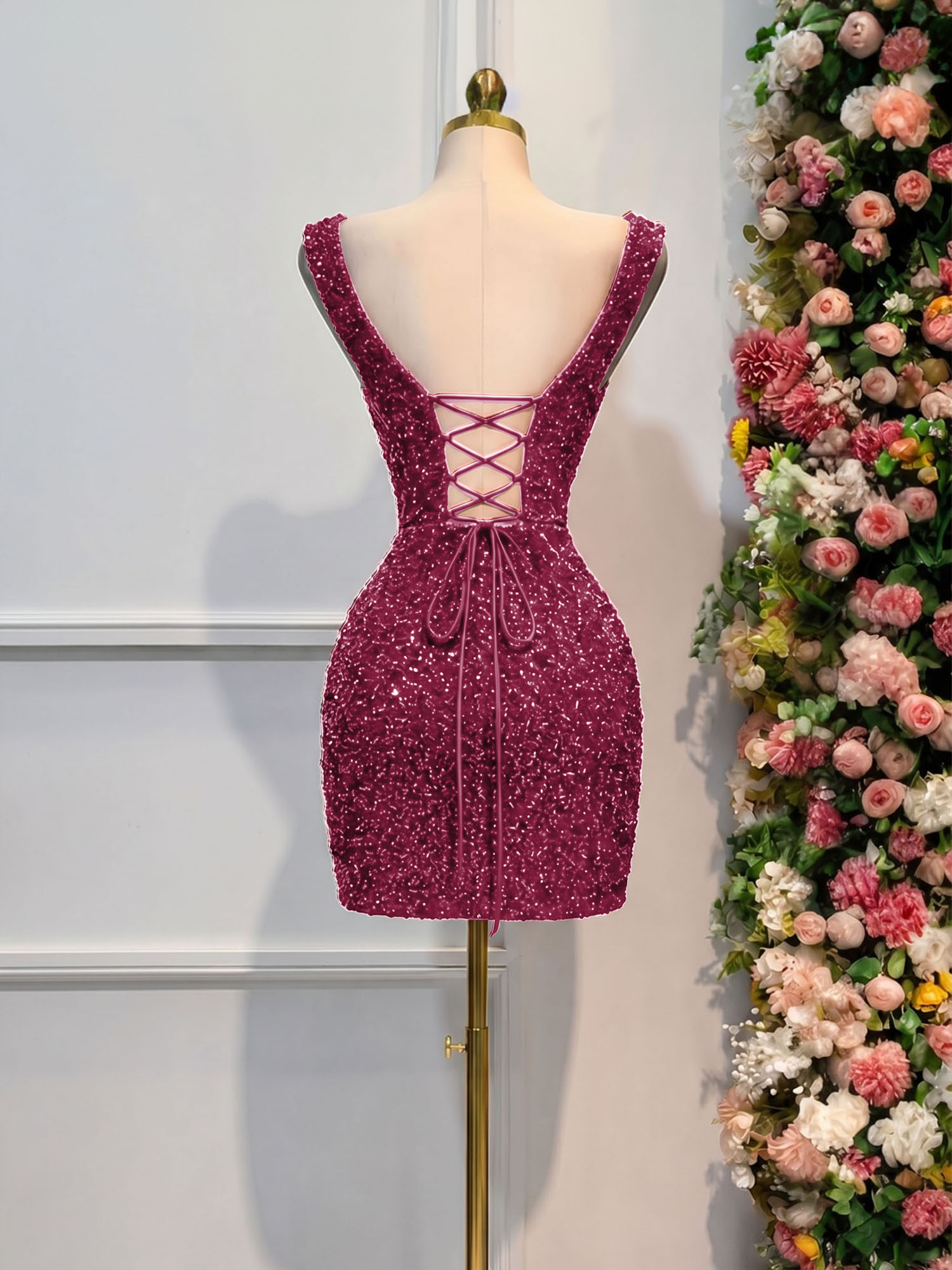 Black Sequin Cocktail Dress Homecoming Dress