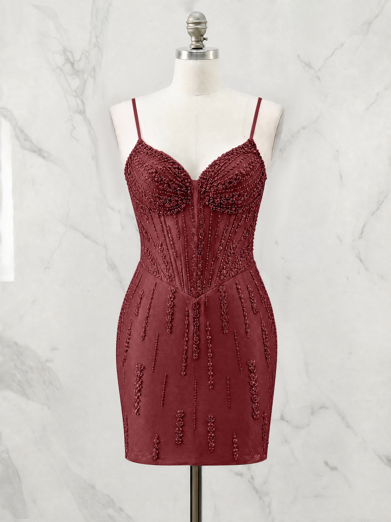 Beaded Corset Bodycon Homecoming Dress Mini Dress