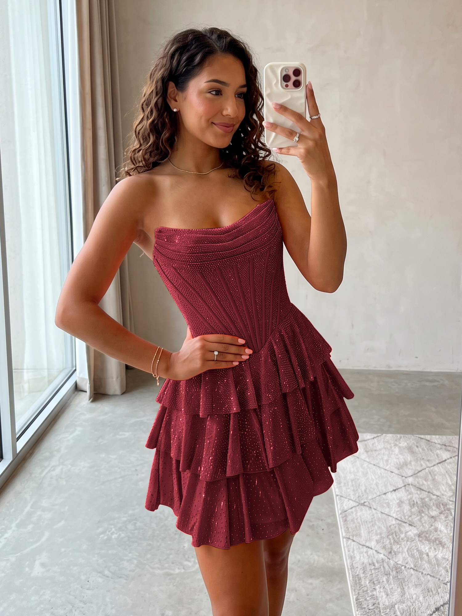 Elegant Floral Appliqué Off-Shoulder A-Line Homecoming Dress
