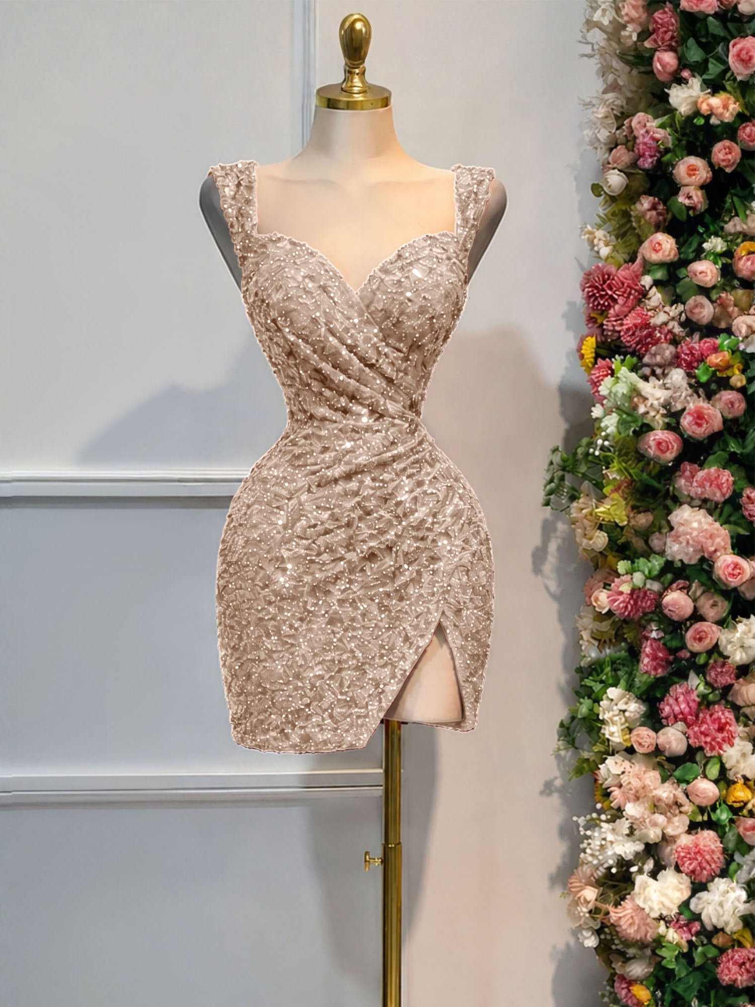 Black Sequin Cocktail Dress Homecoming Dress