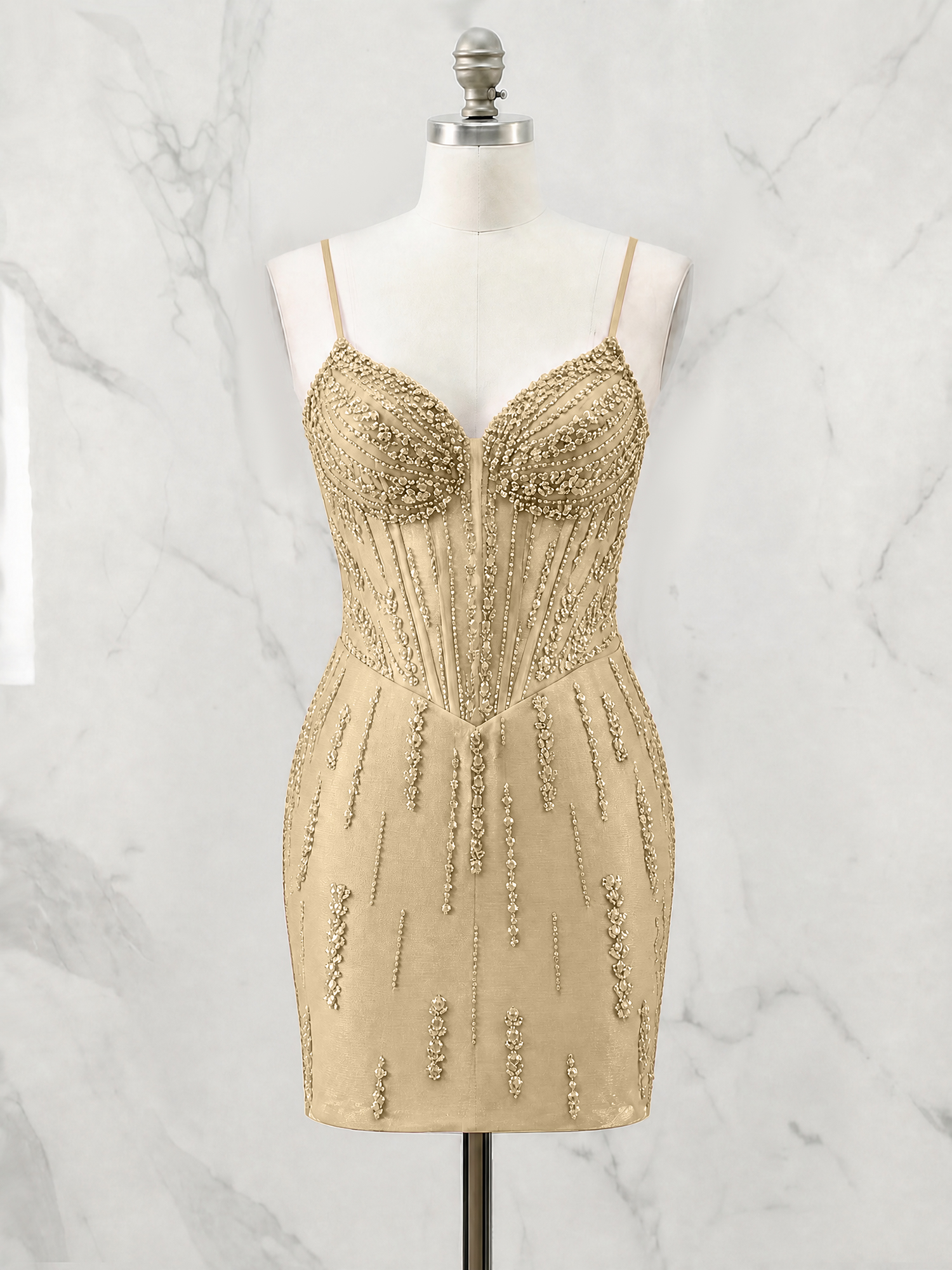Beaded Corset Bodycon Homecoming Dress Mini Dress