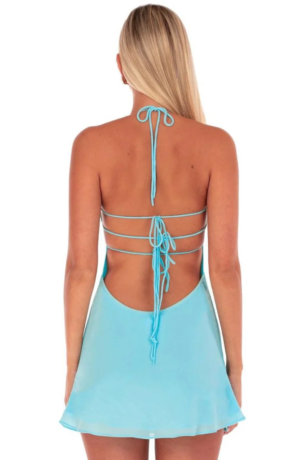 Chic Light Blue A-Line Spaghetti-Straps Sweetheart Homecoming Dress 