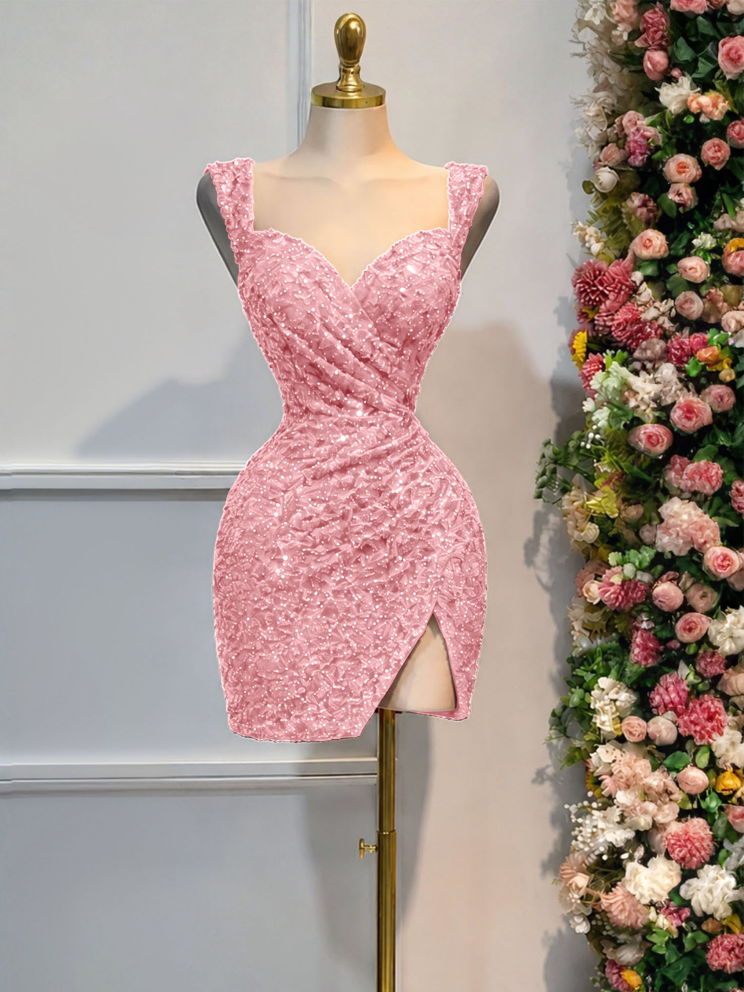 Black Sequin Cocktail Dress Homecoming Dress