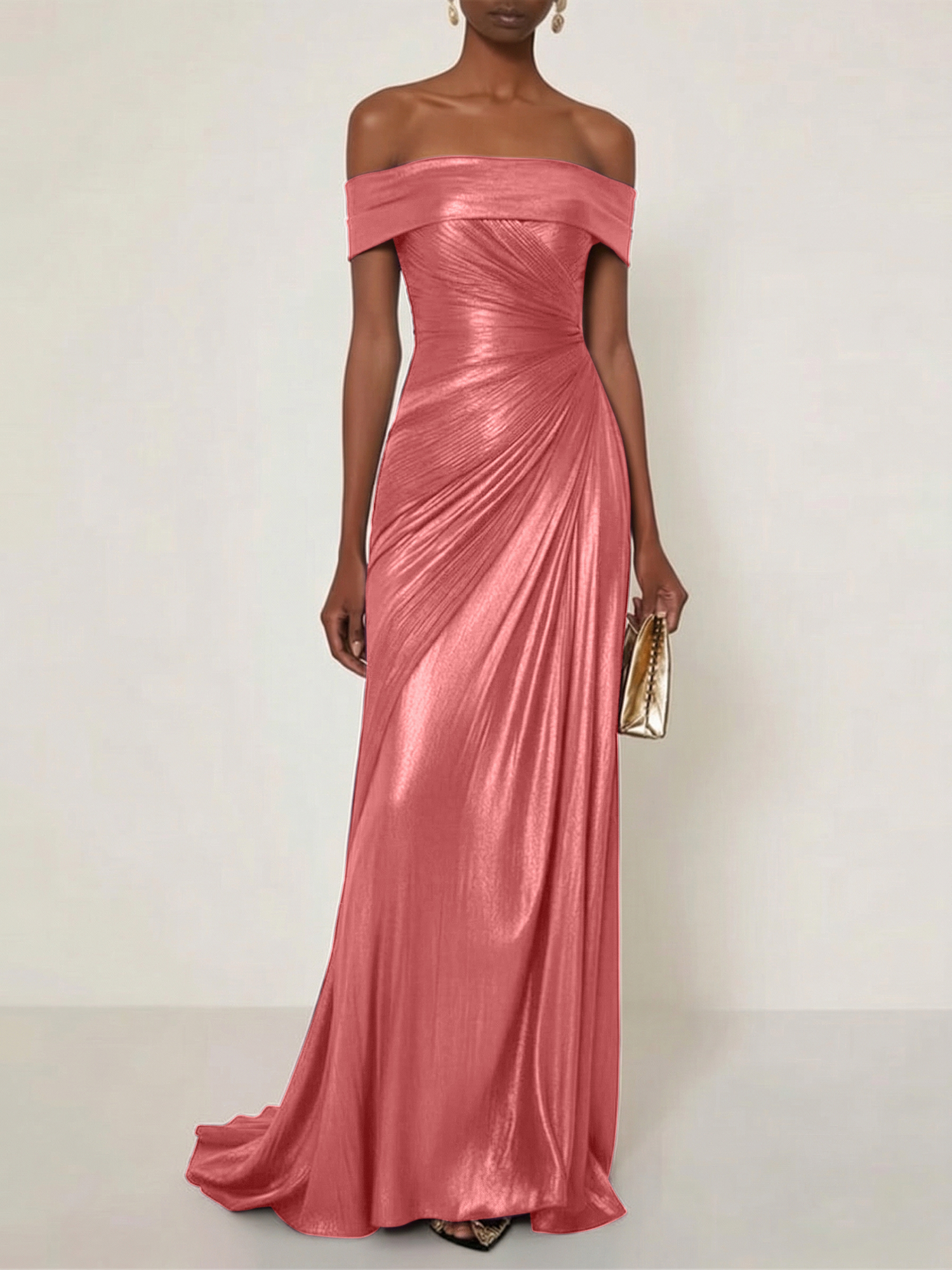 Evening Formal Dress Off the Shoulder Silver Silk Ruffles Strapless Maxi Dress
