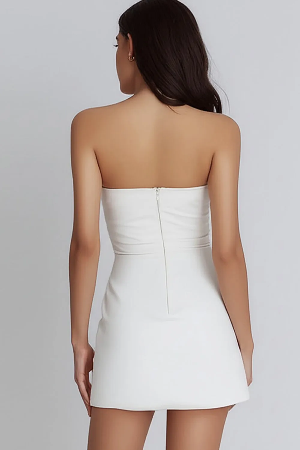Cute Lilac A-Line Sweetheart Strapless Homecoming Dress 
