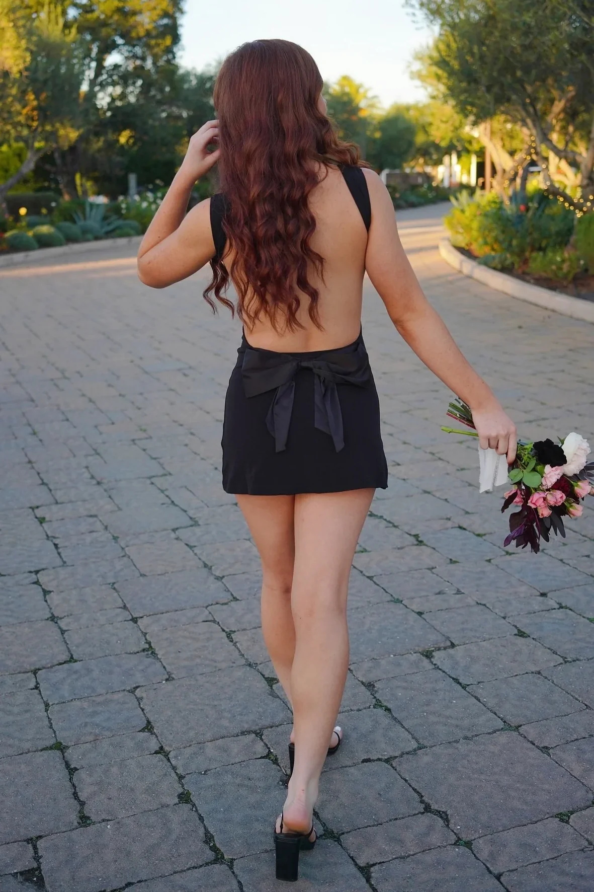 Luminous Black Square Neck Satin Homecoming Dress with Bowknot