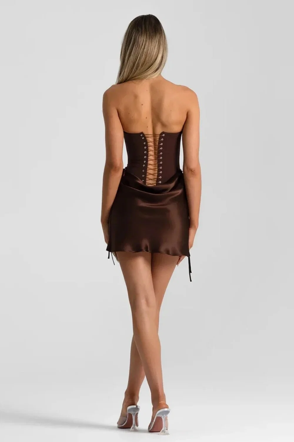 Cute Sweetheart Satin Strapless Homecoming Dress 