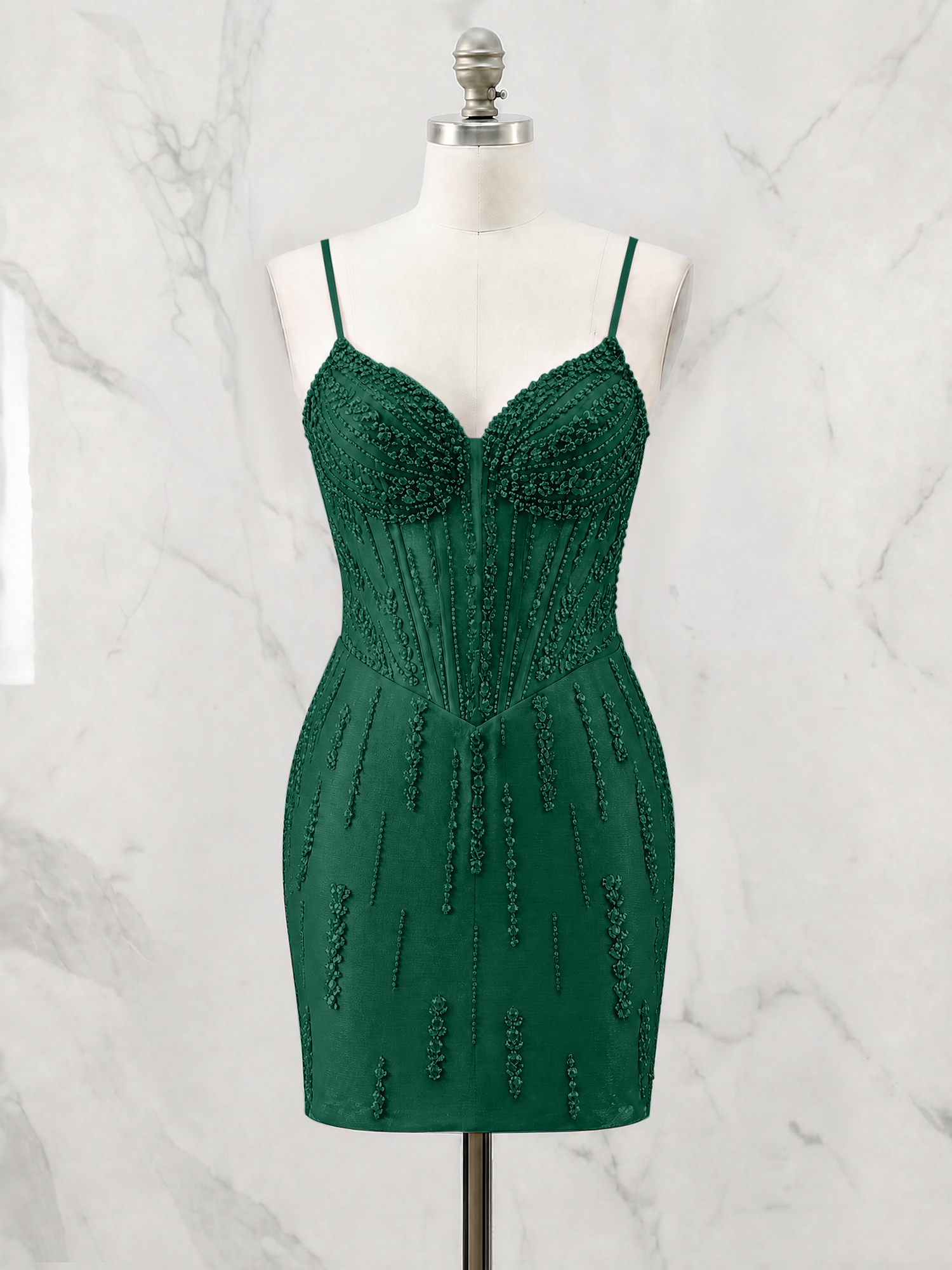 Beaded Corset Bodycon Homecoming Dress Mini Dress