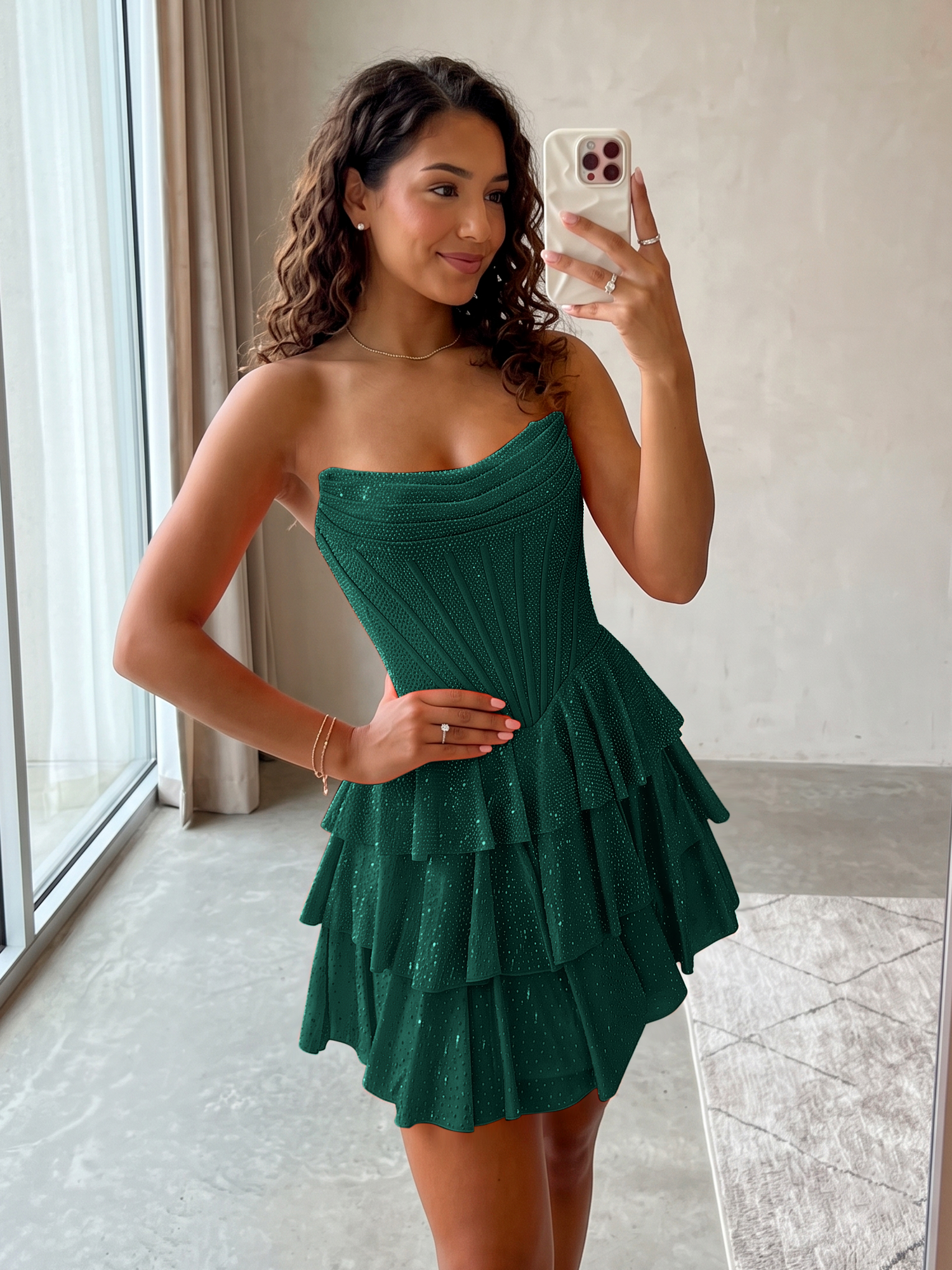 Elegant Floral Appliqué Off-Shoulder A-Line Homecoming Dress