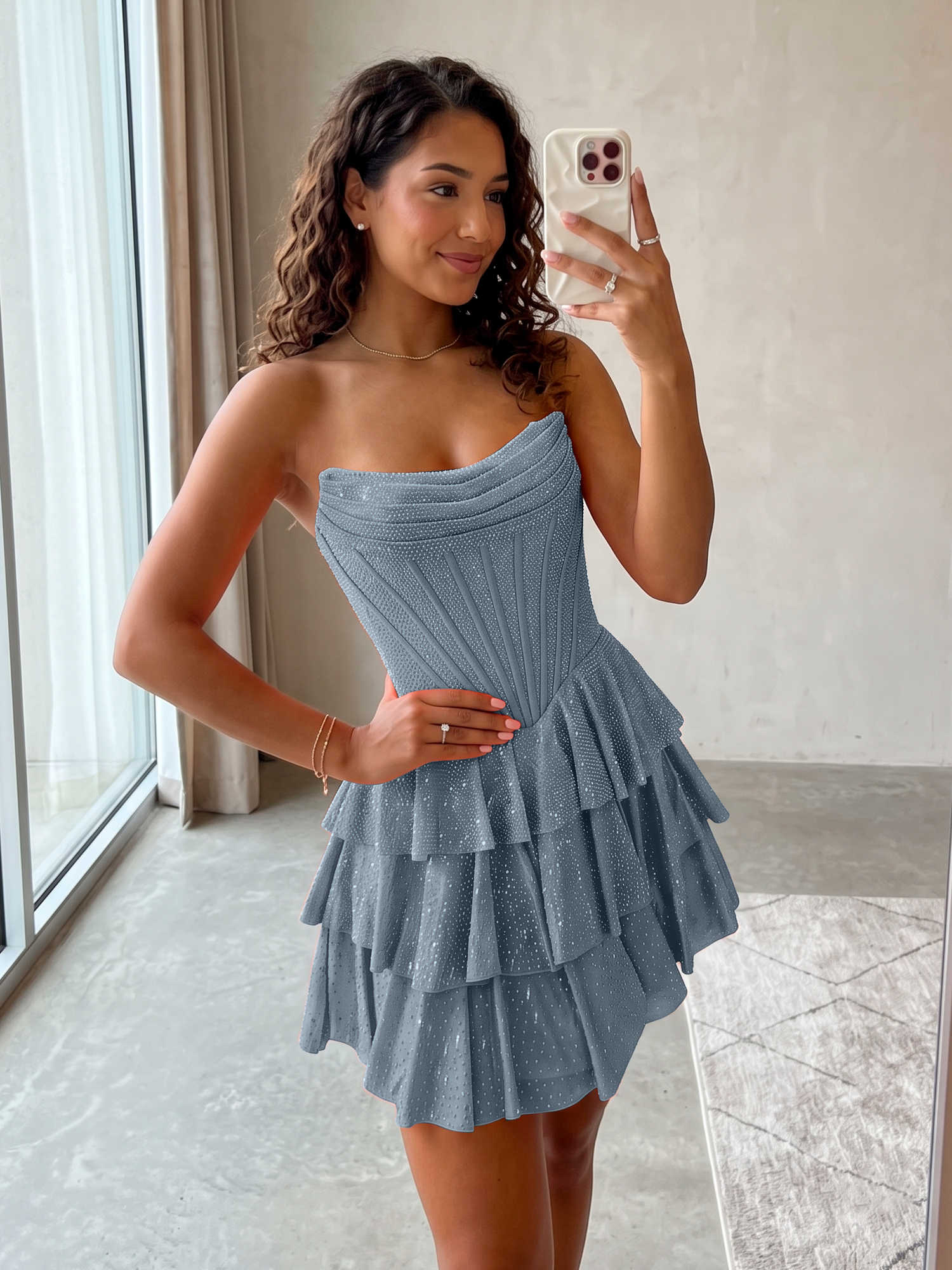 Elegant Floral Appliqué Off-Shoulder A-Line Homecoming Dress
