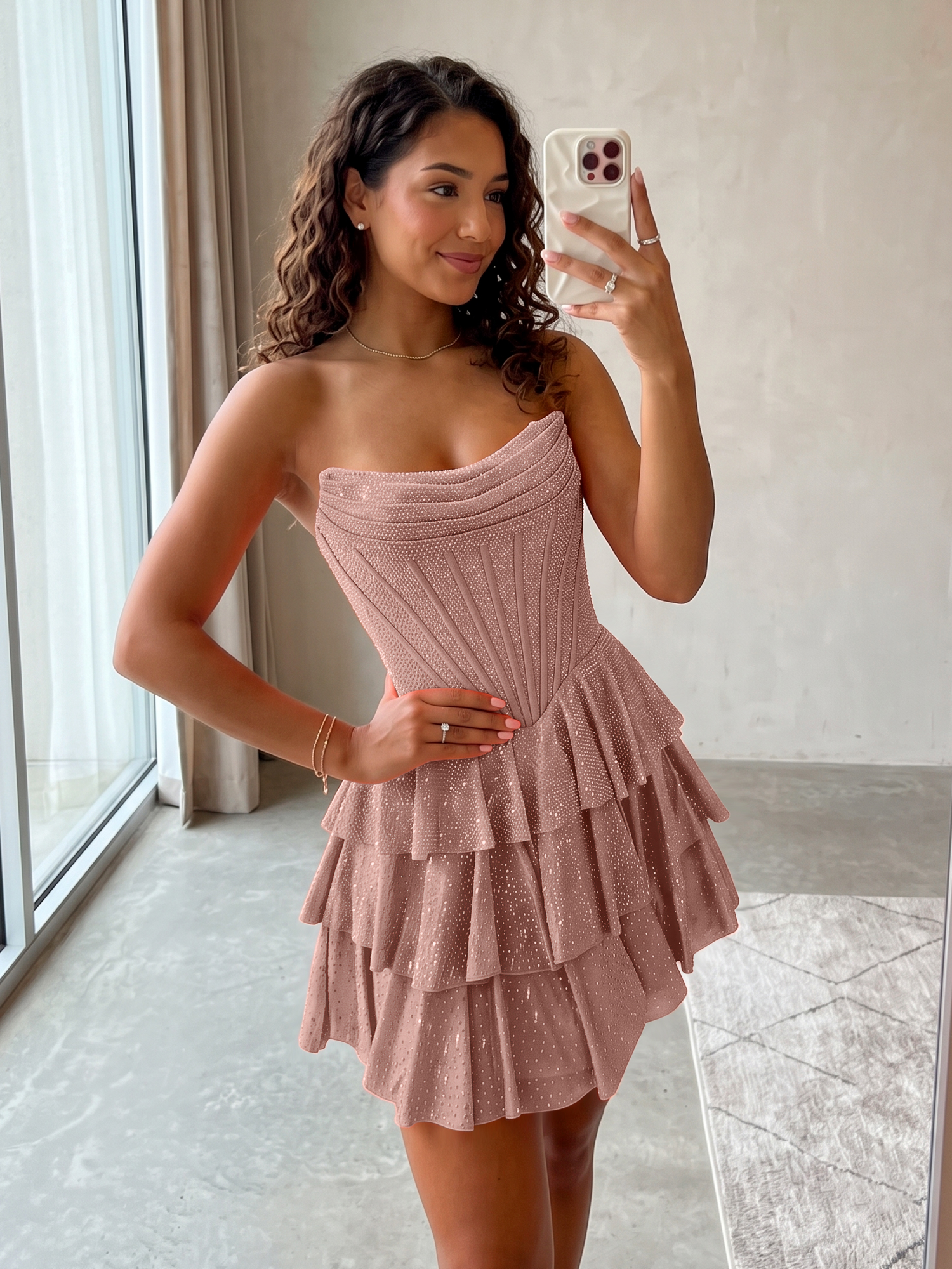 Elegant Floral Appliqué Off-Shoulder A-Line Homecoming Dress