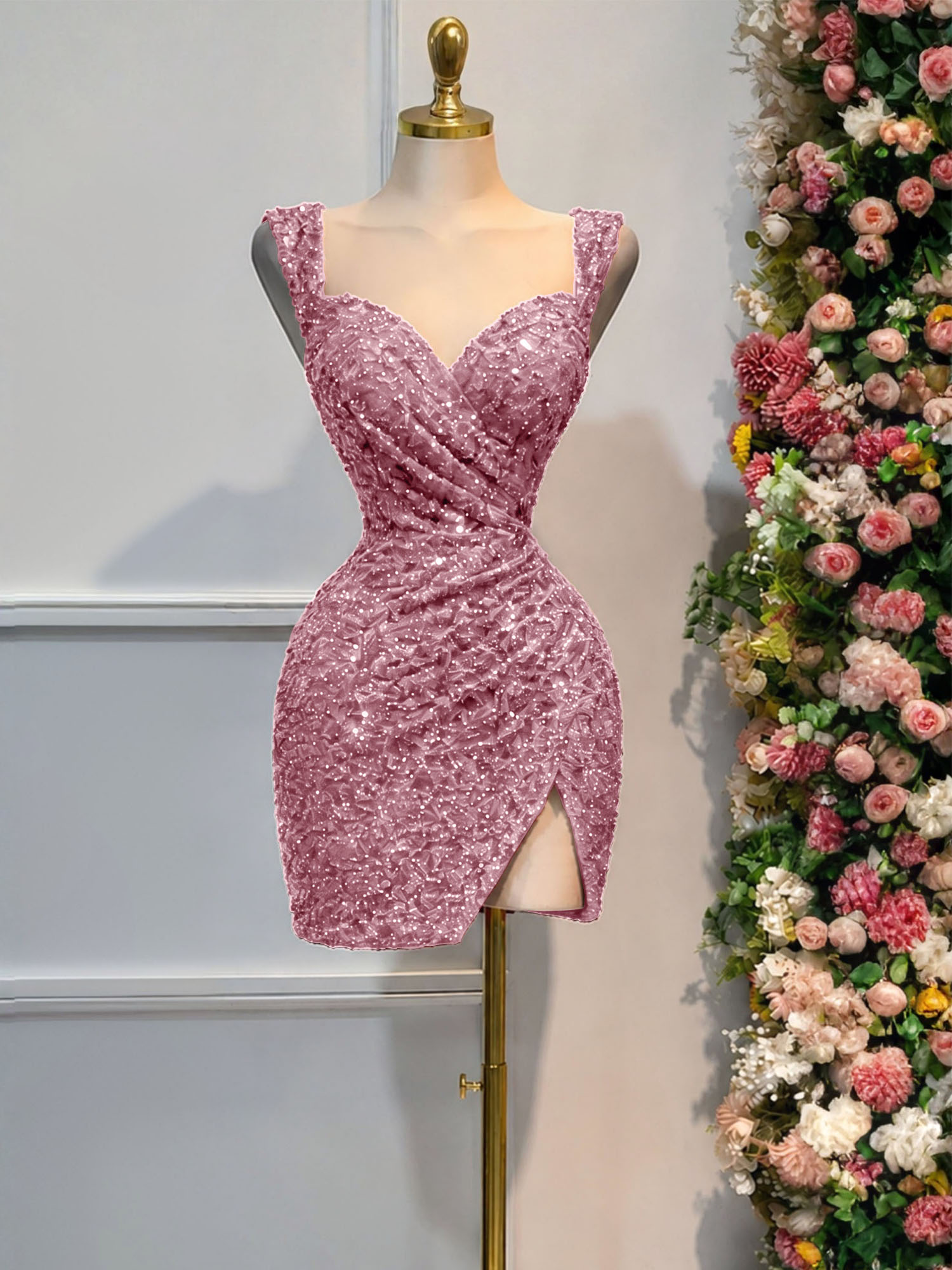 Black Sequin Cocktail Dress Homecoming Dress