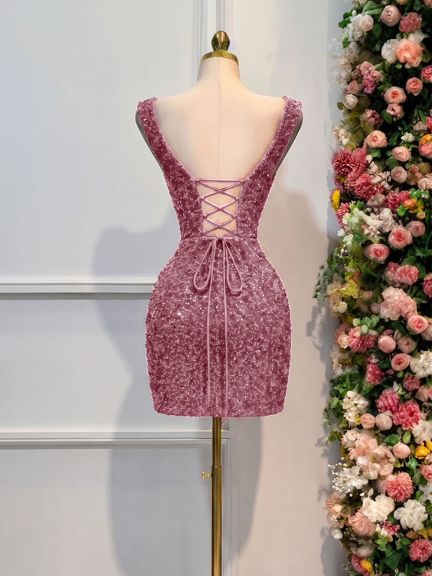 Black Sequin Cocktail Dress Homecoming Dress