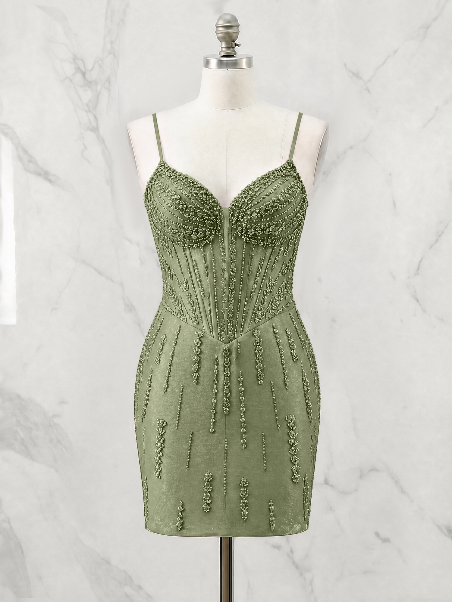 Beaded Corset Bodycon Homecoming Dress Mini Dress