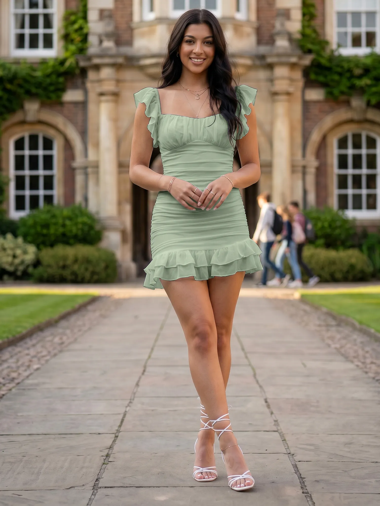 Off-the-Shoulder Ruched Chiffon Bodycon Homecoming Dress