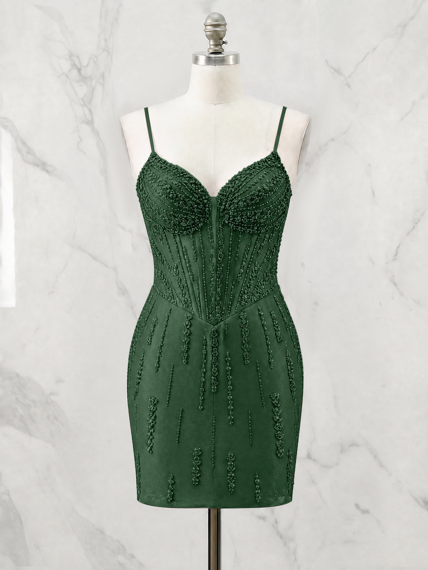 Beaded Corset Bodycon Homecoming Dress Mini Dress