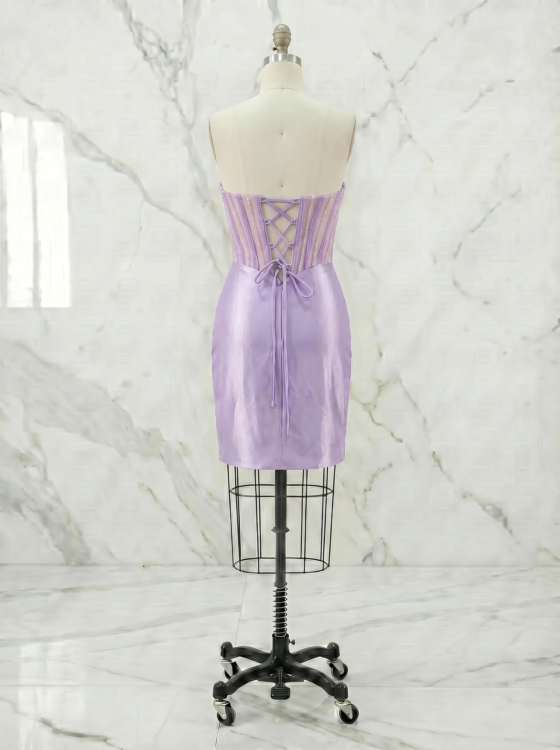 Emerald Green Strapless Beaded Corset Satin Homecoming Mini Dress