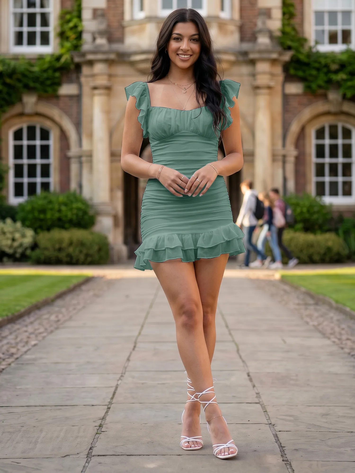 Off-the-Shoulder Ruched Chiffon Bodycon Homecoming Dress