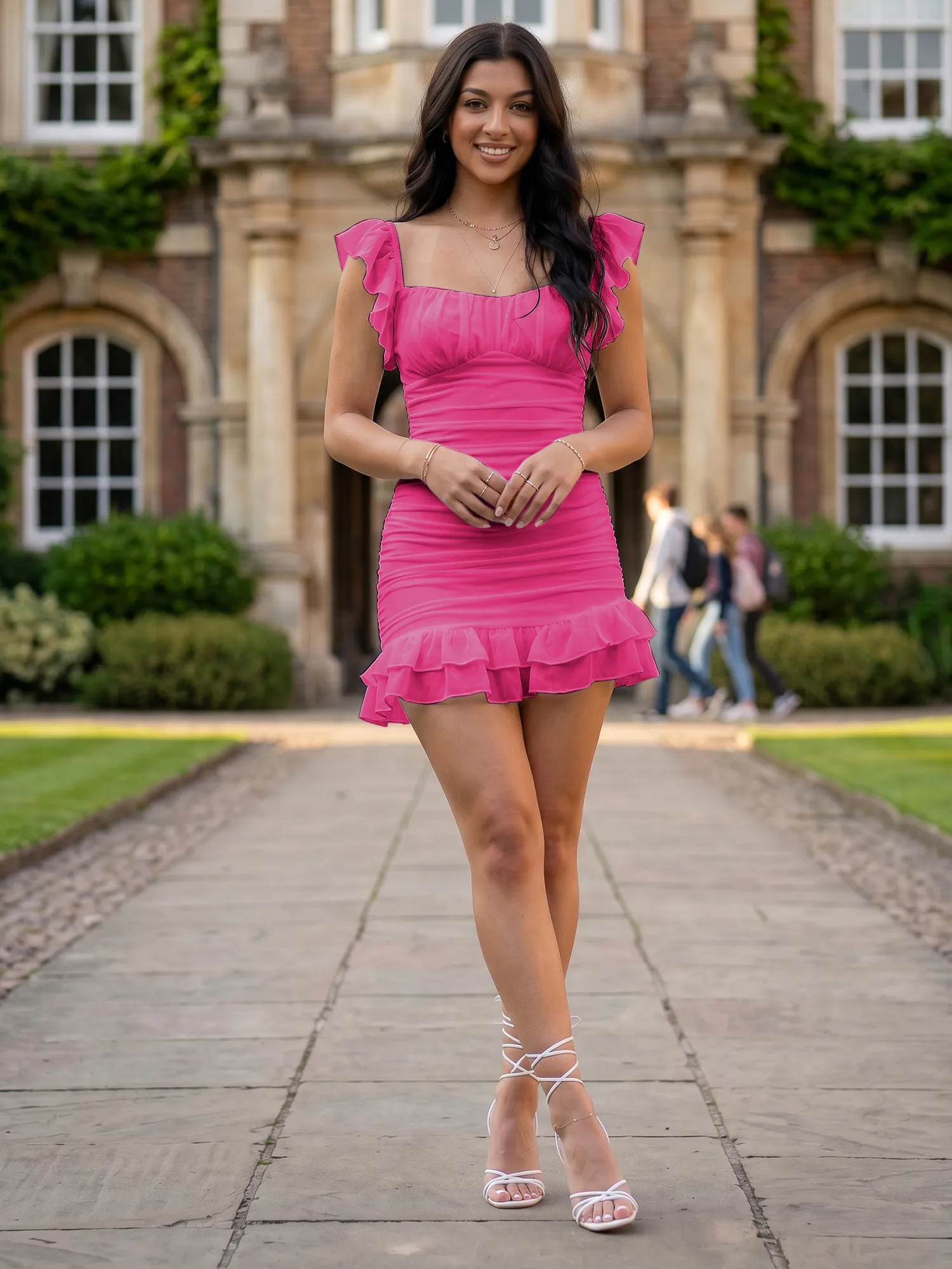 Off-the-Shoulder Ruched Chiffon Bodycon Homecoming Dress