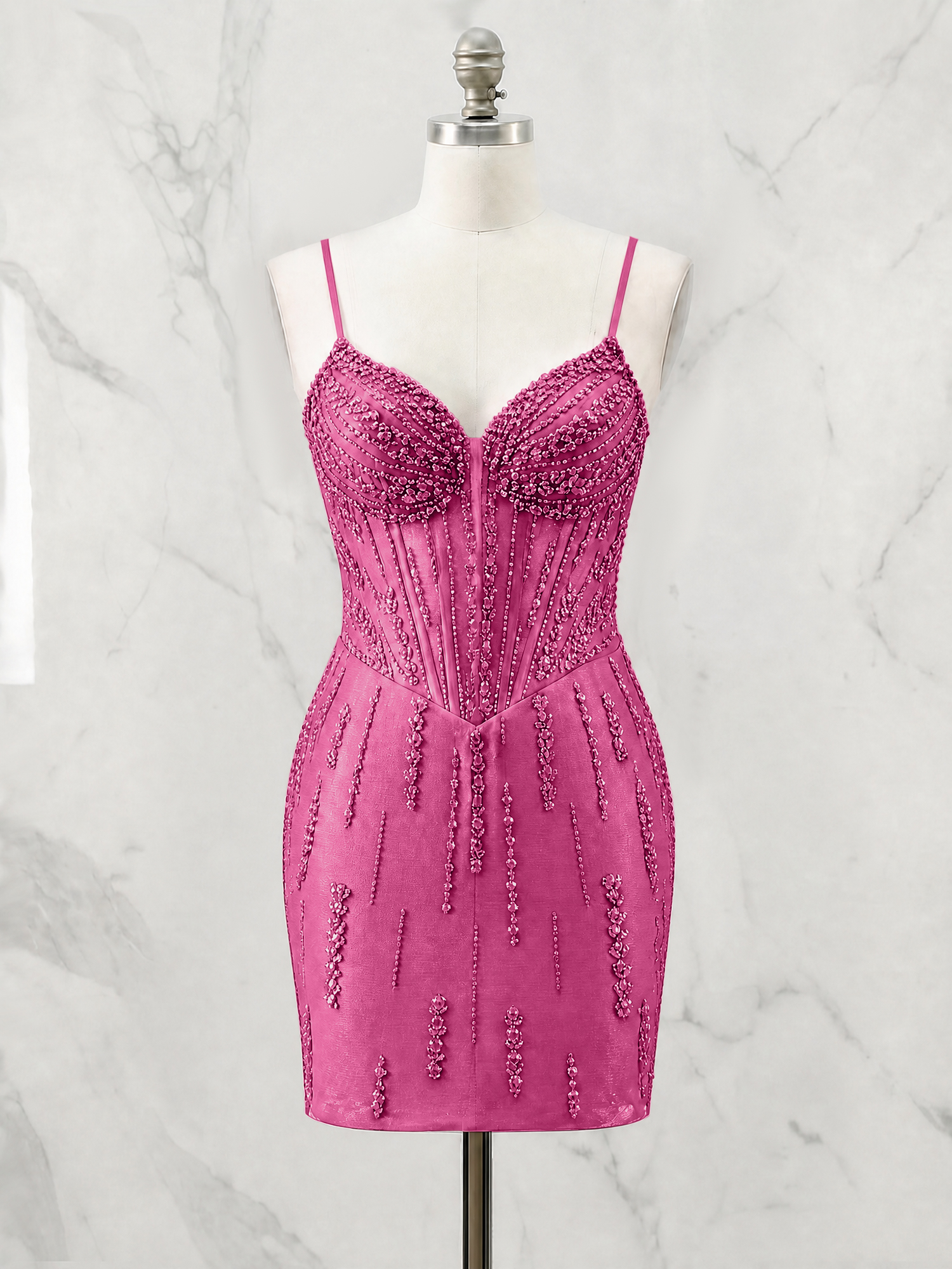 Beaded Corset Bodycon Homecoming Dress Mini Dress