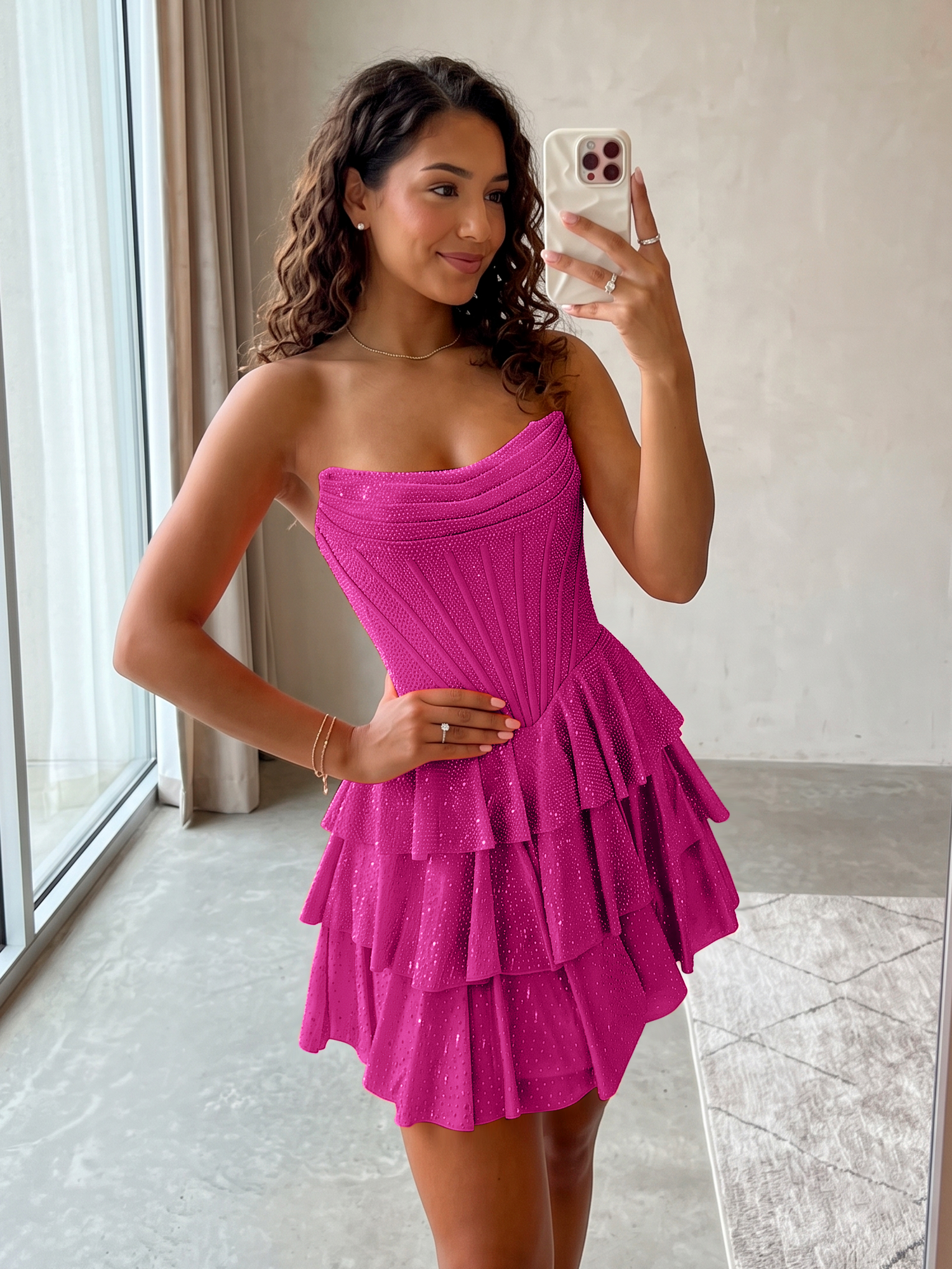Elegant Floral Appliqué Off-Shoulder A-Line Homecoming Dress