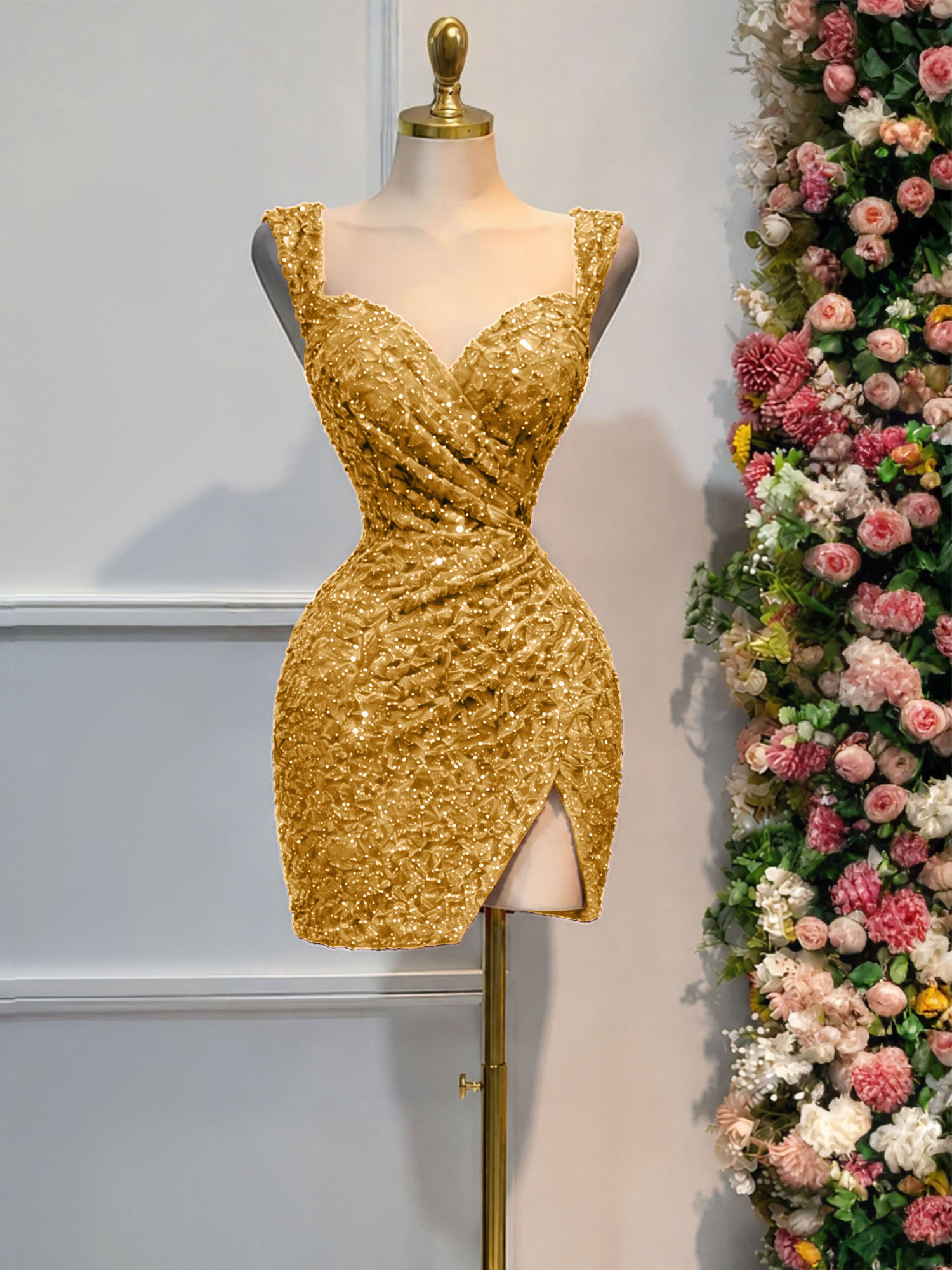 Black Sequin Cocktail Dress Homecoming Dress